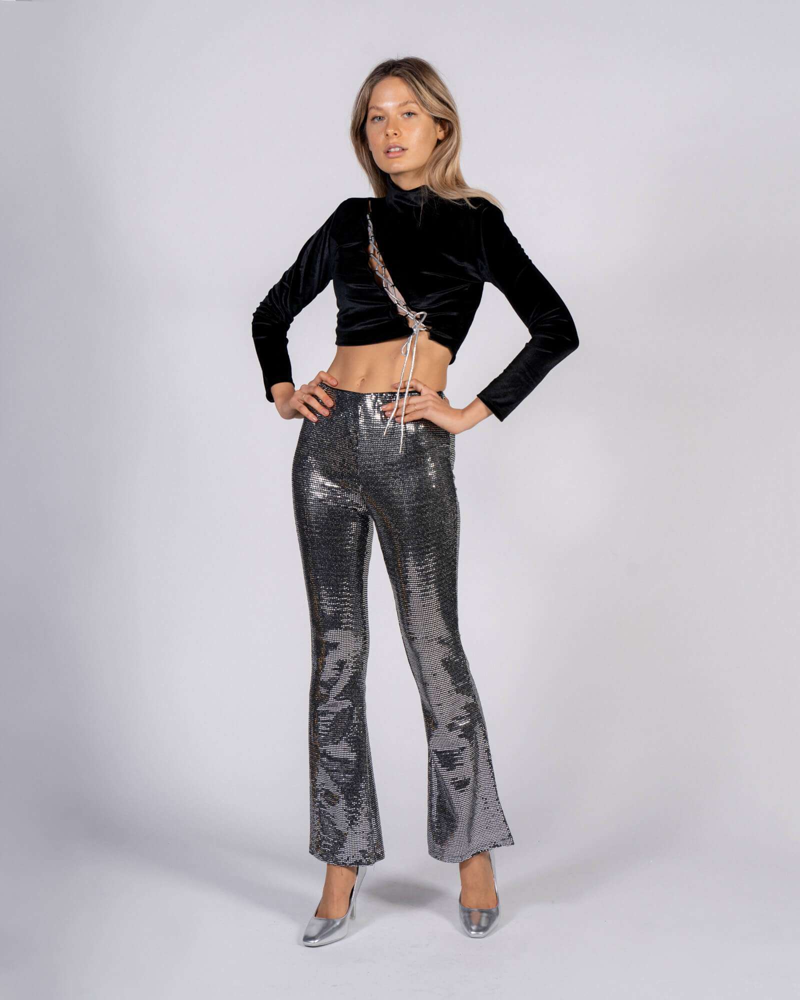 Pantaloni a zampa argento - CVG Gold
