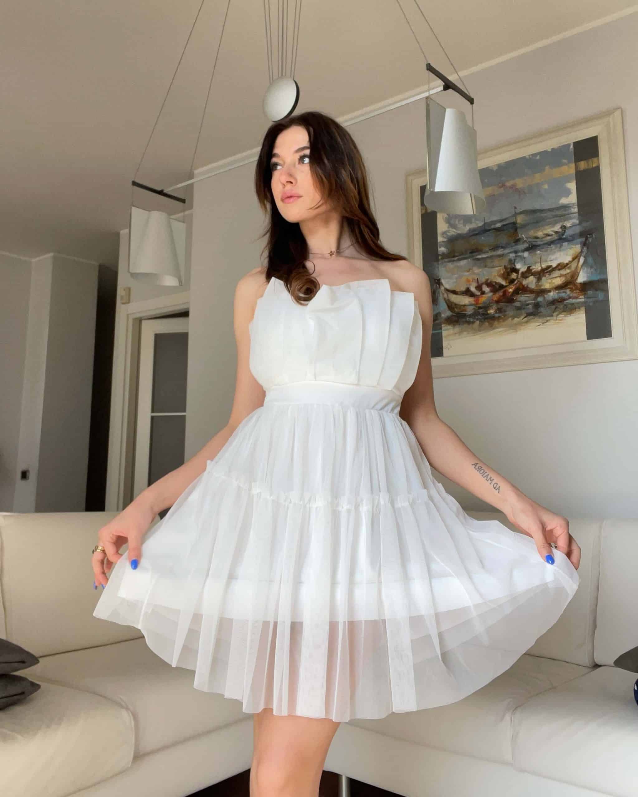 Abito in tulle BIANCO - CVG Gold