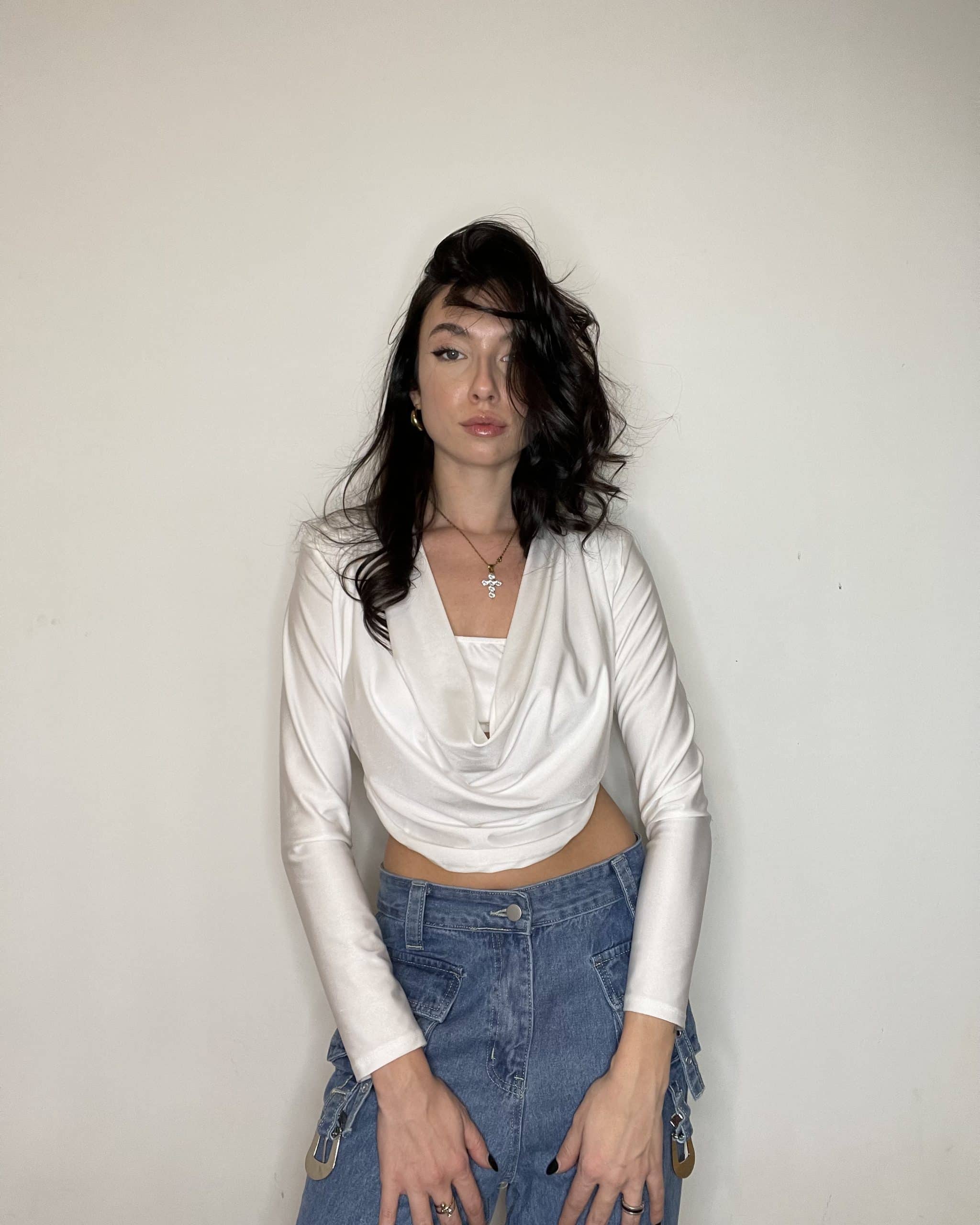 Maglia drappeggiata - BIANCO