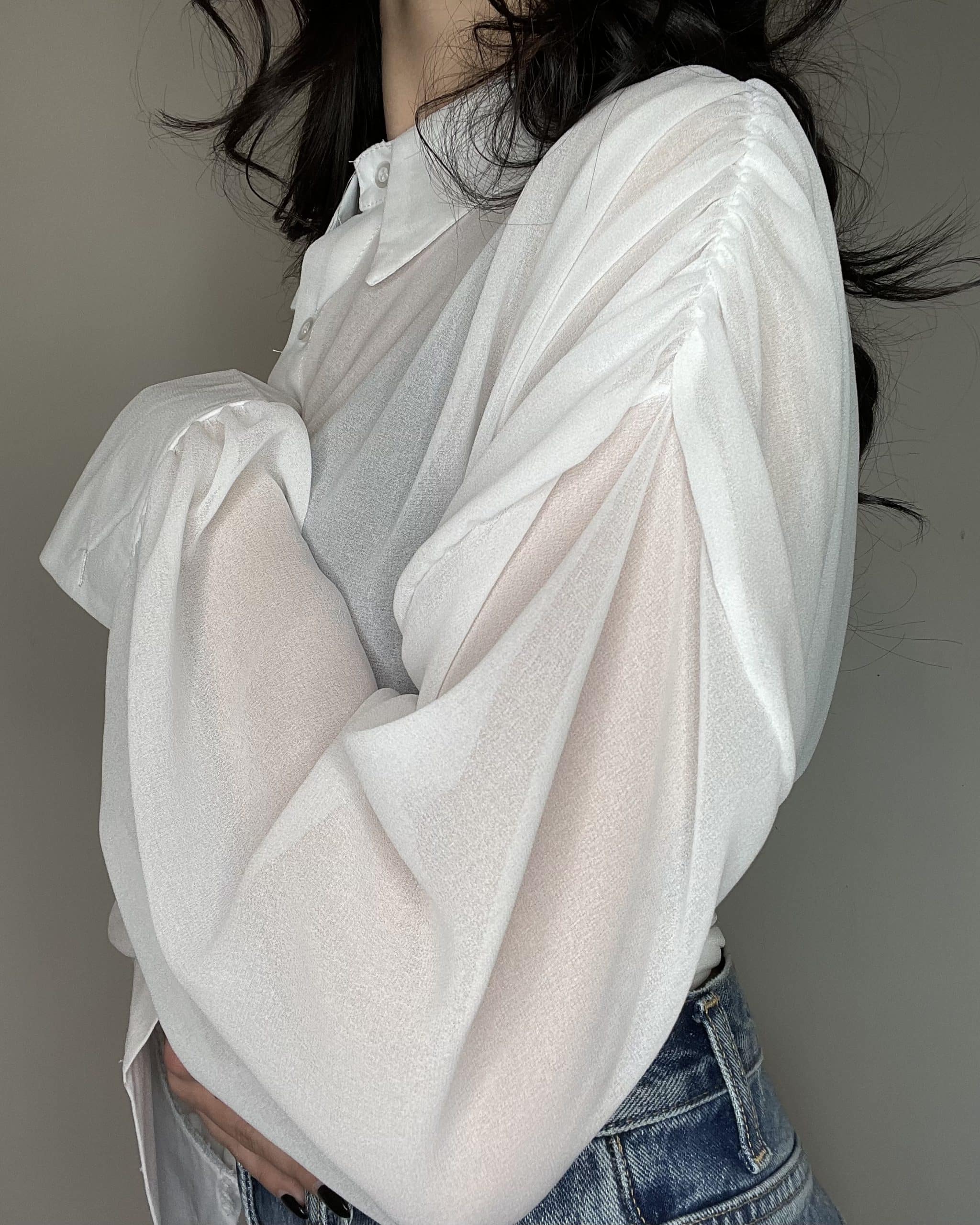 camicia crop bianca