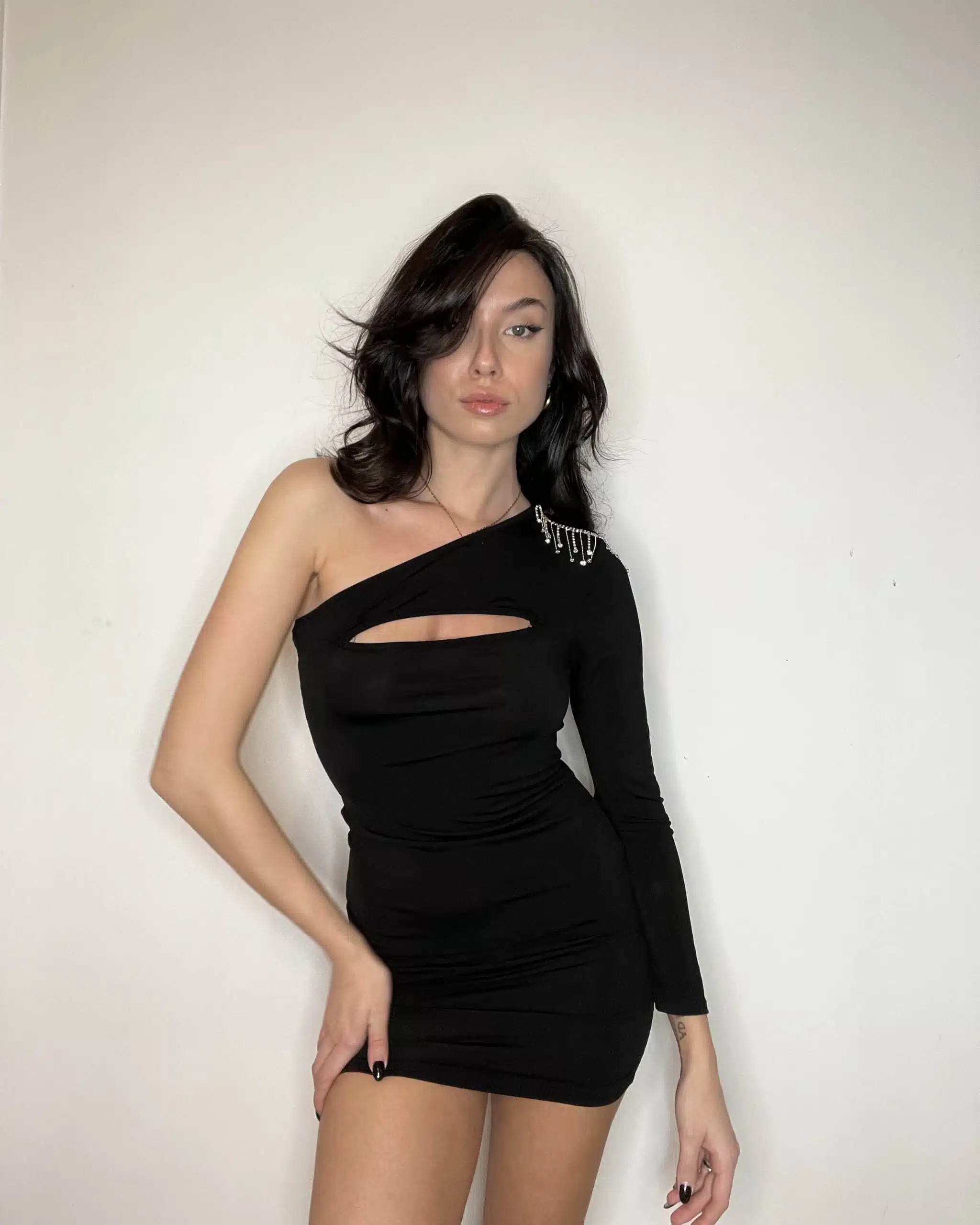 VE11A&MO Abito Monospalla Donna - Eleganza Semplice E Moderna