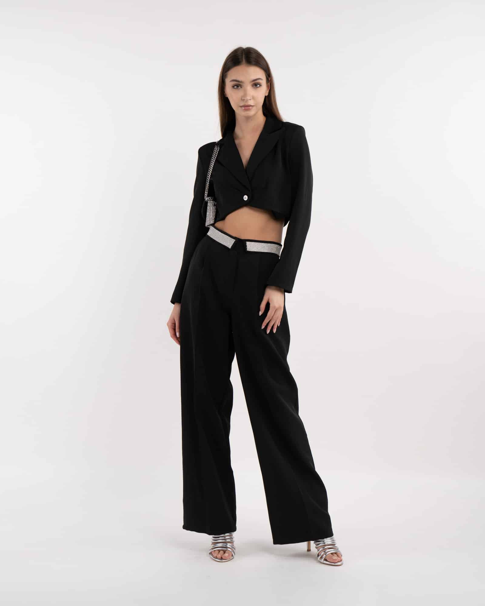 pantalone nero a palazzo CVG Gold