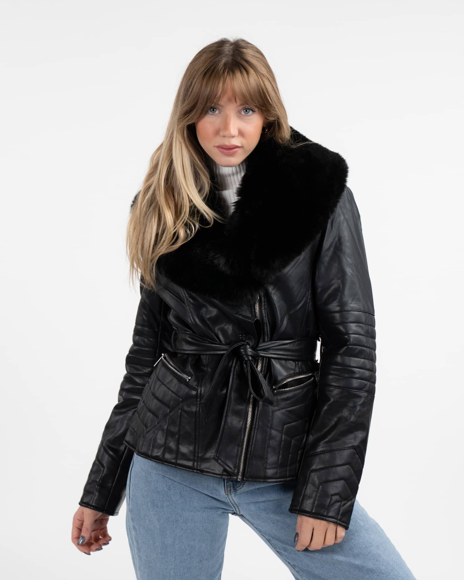 giubbotto blauer donna con pelliccia