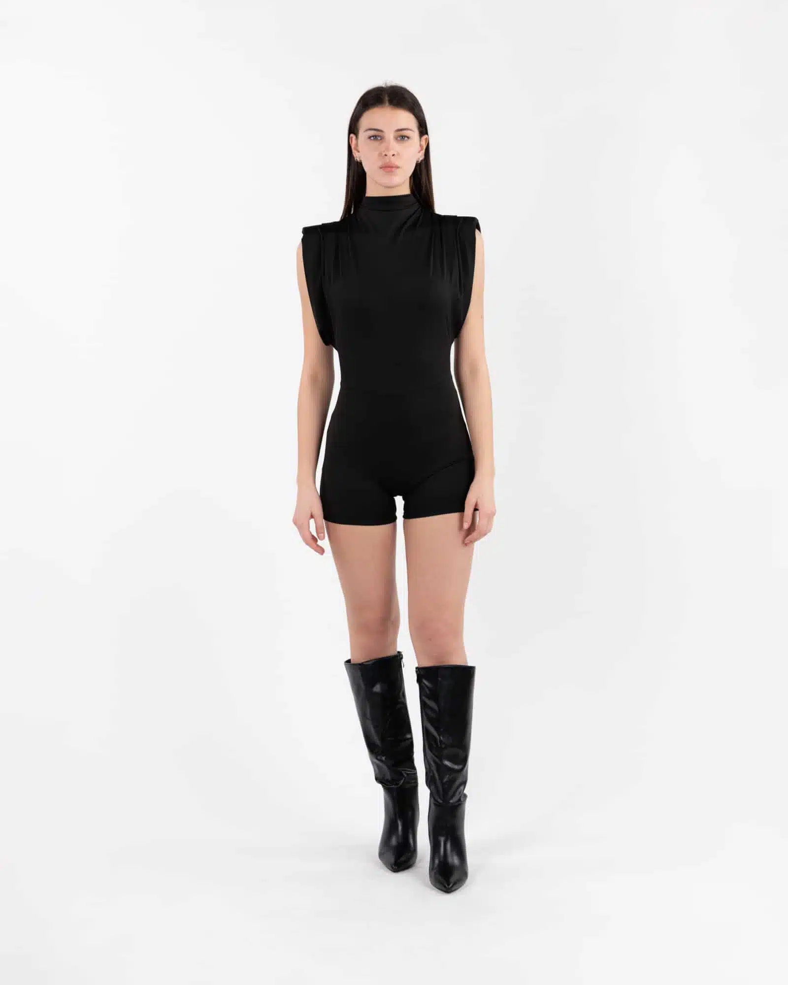 Everglamour - Tutina Body Intera Da Donna Con Fantasia Gatto, Nero, Morbida E Confortevole