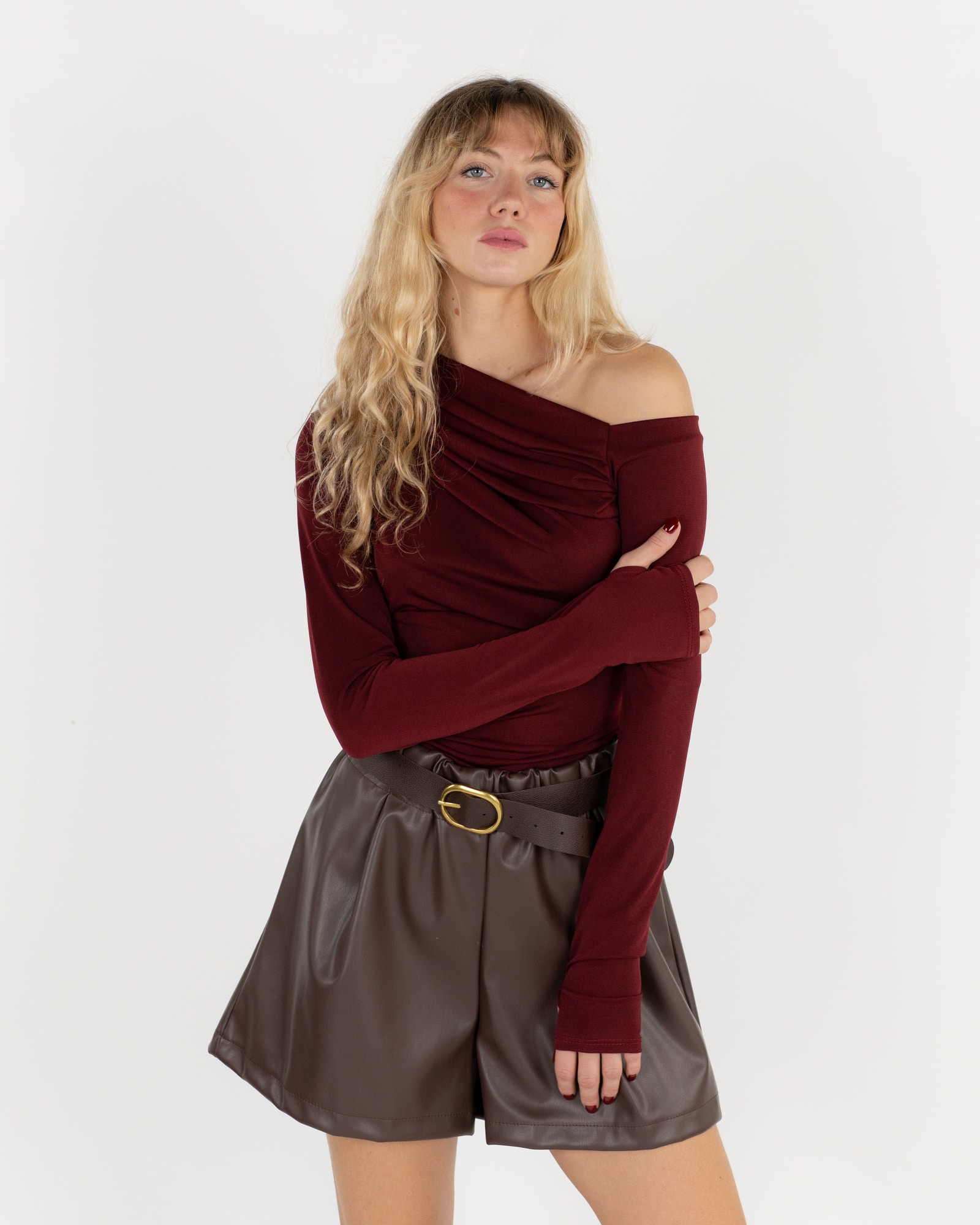 Maglietta Metal Bordeaux Con Ali E Croce