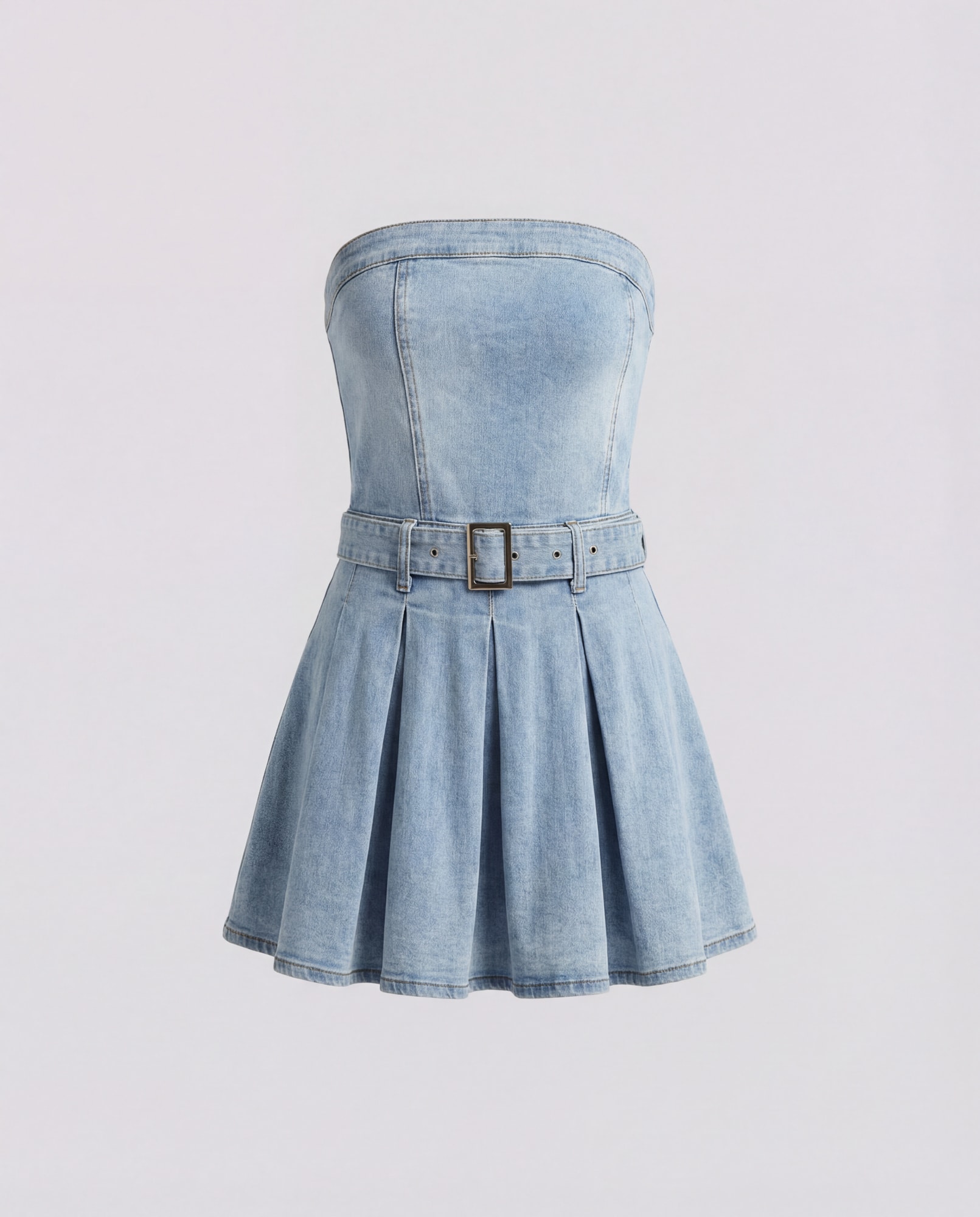 Abito corto in denim - azzurro