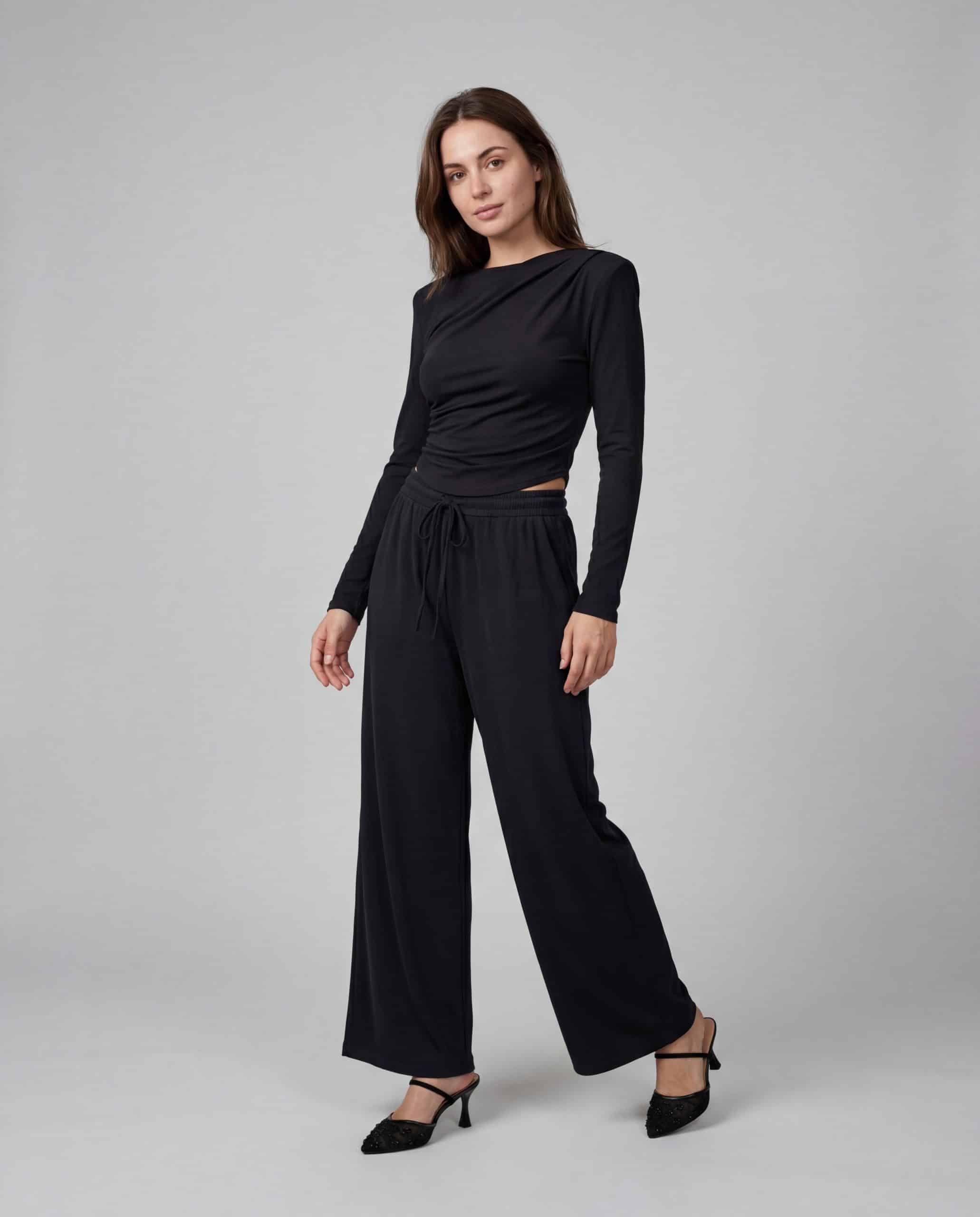 Pantaloni a palazzo tuta -nero