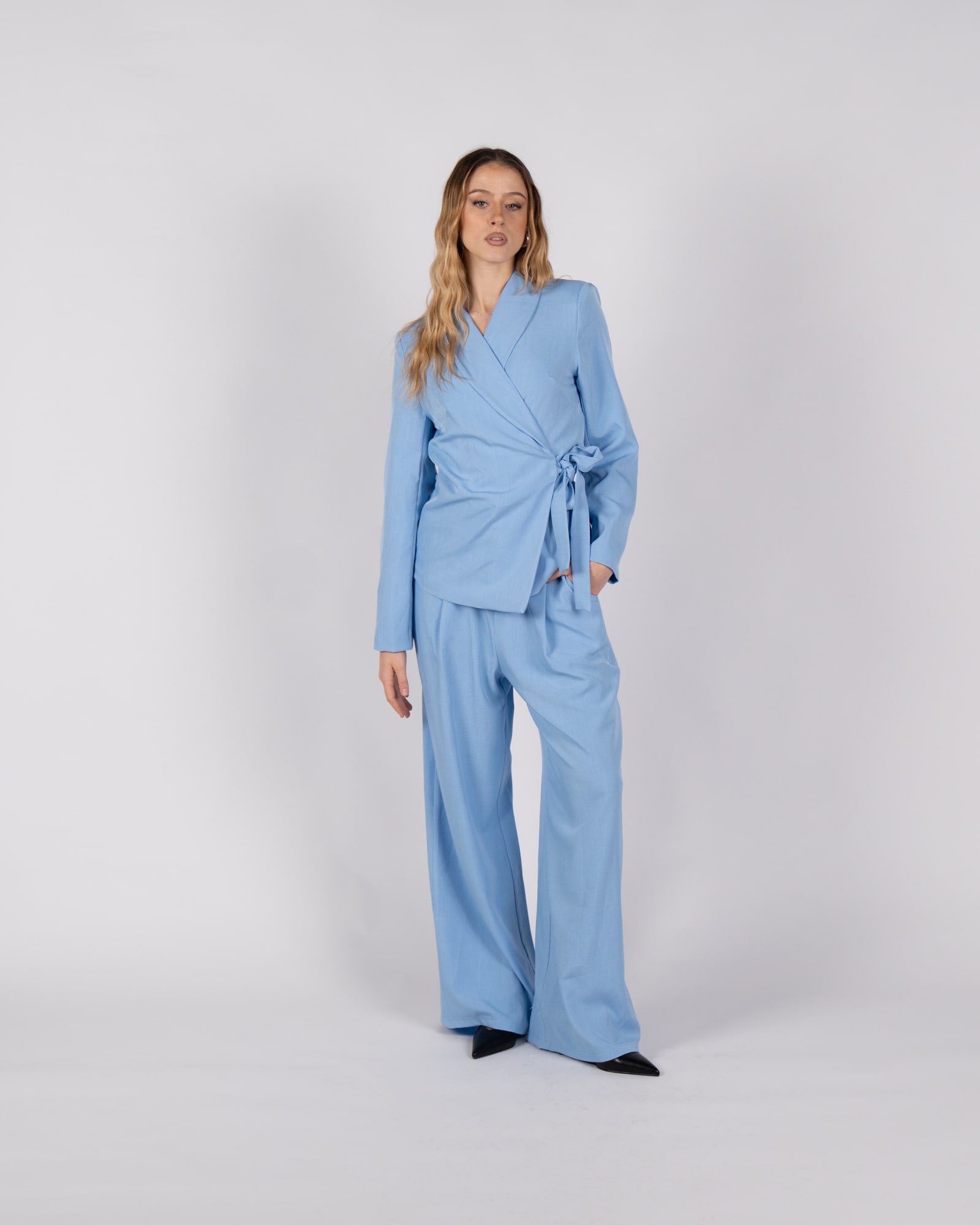 Pantaloni palazzo - azzurro