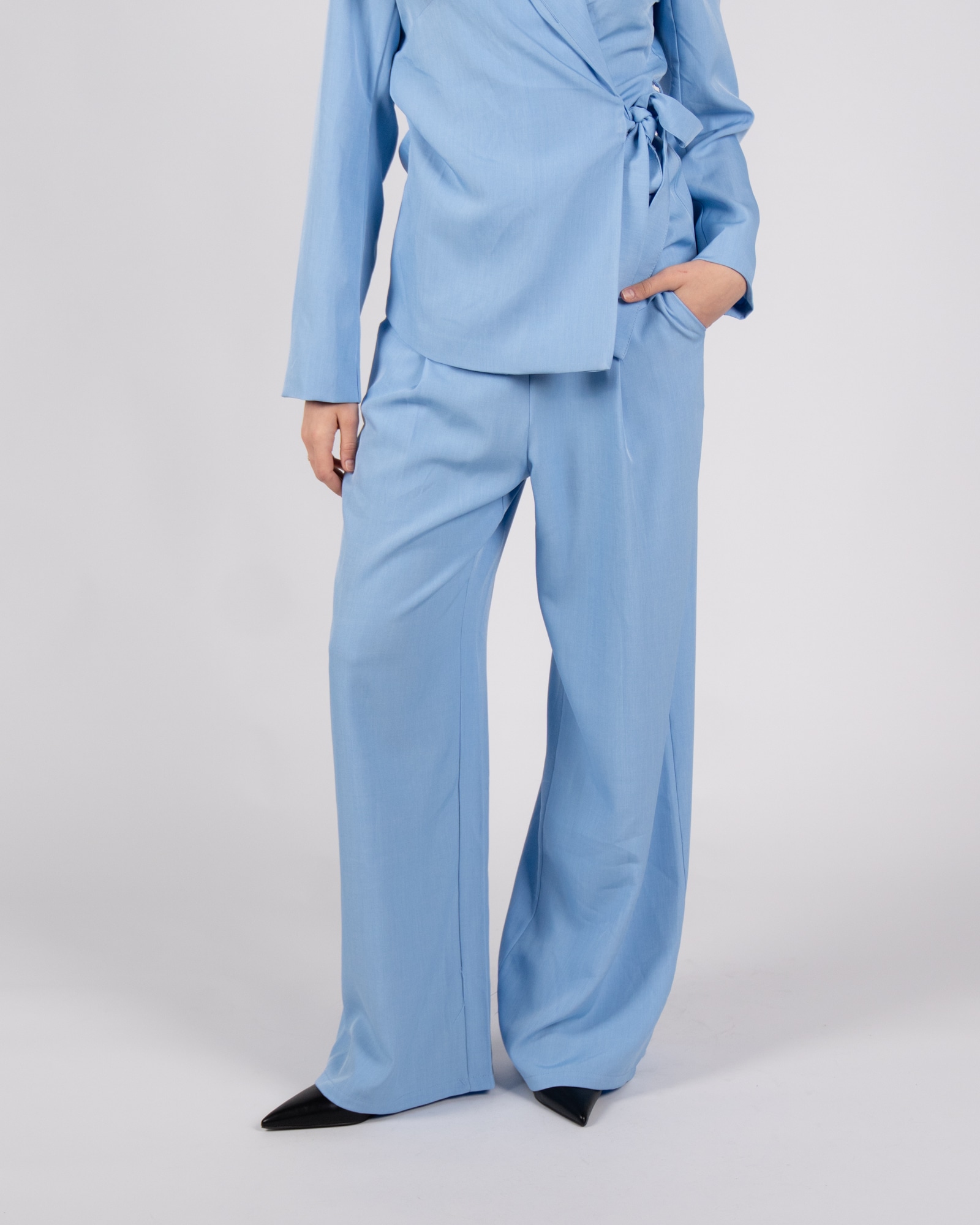 Pantaloni palazzo - azzurro