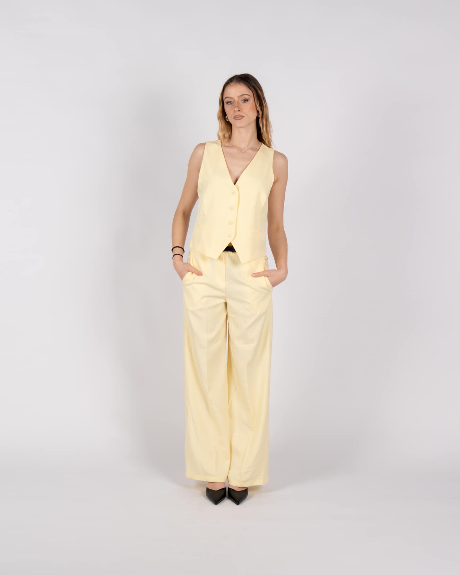 Pantaloni palazzo  - giallo