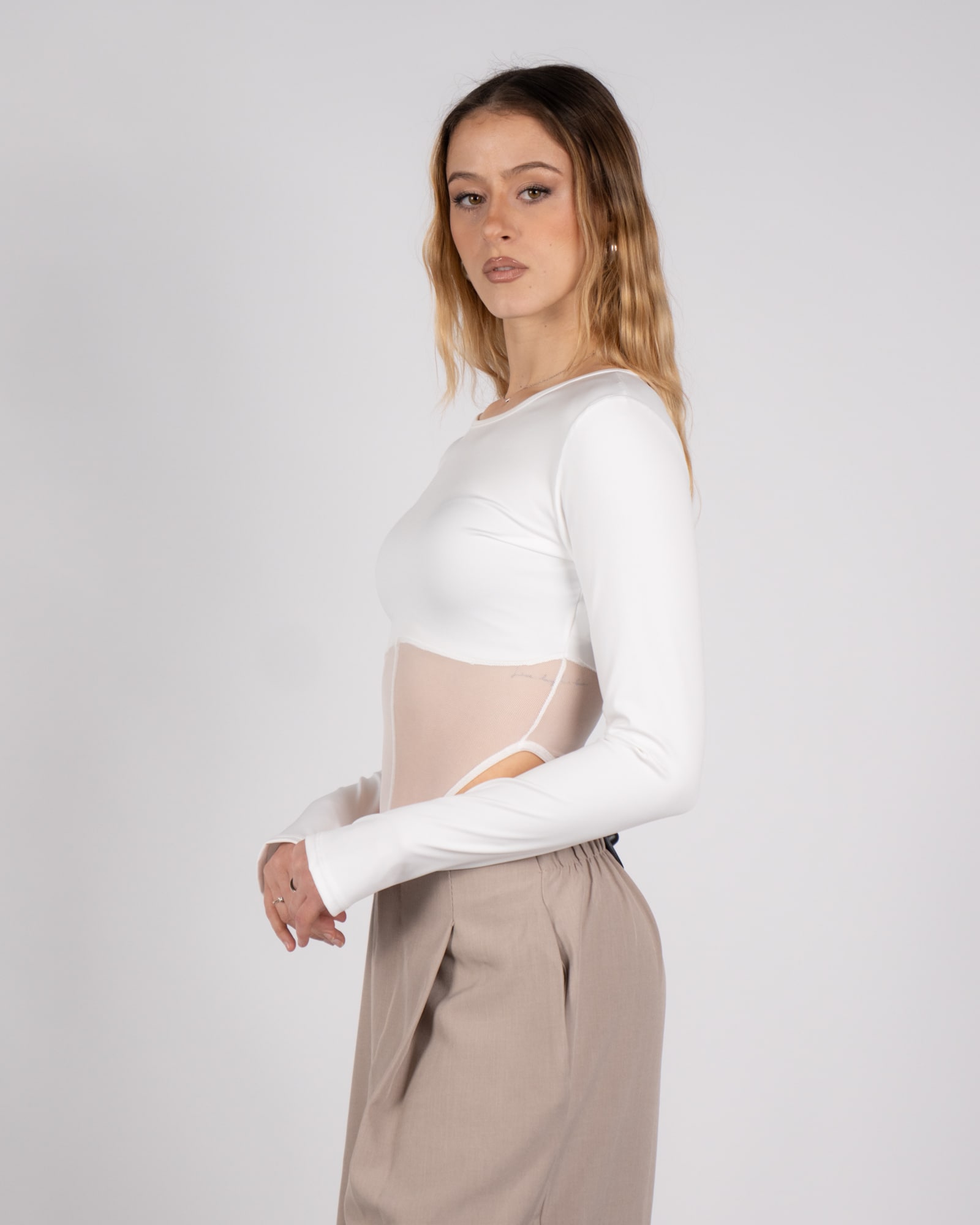 Body in tulle - bianco