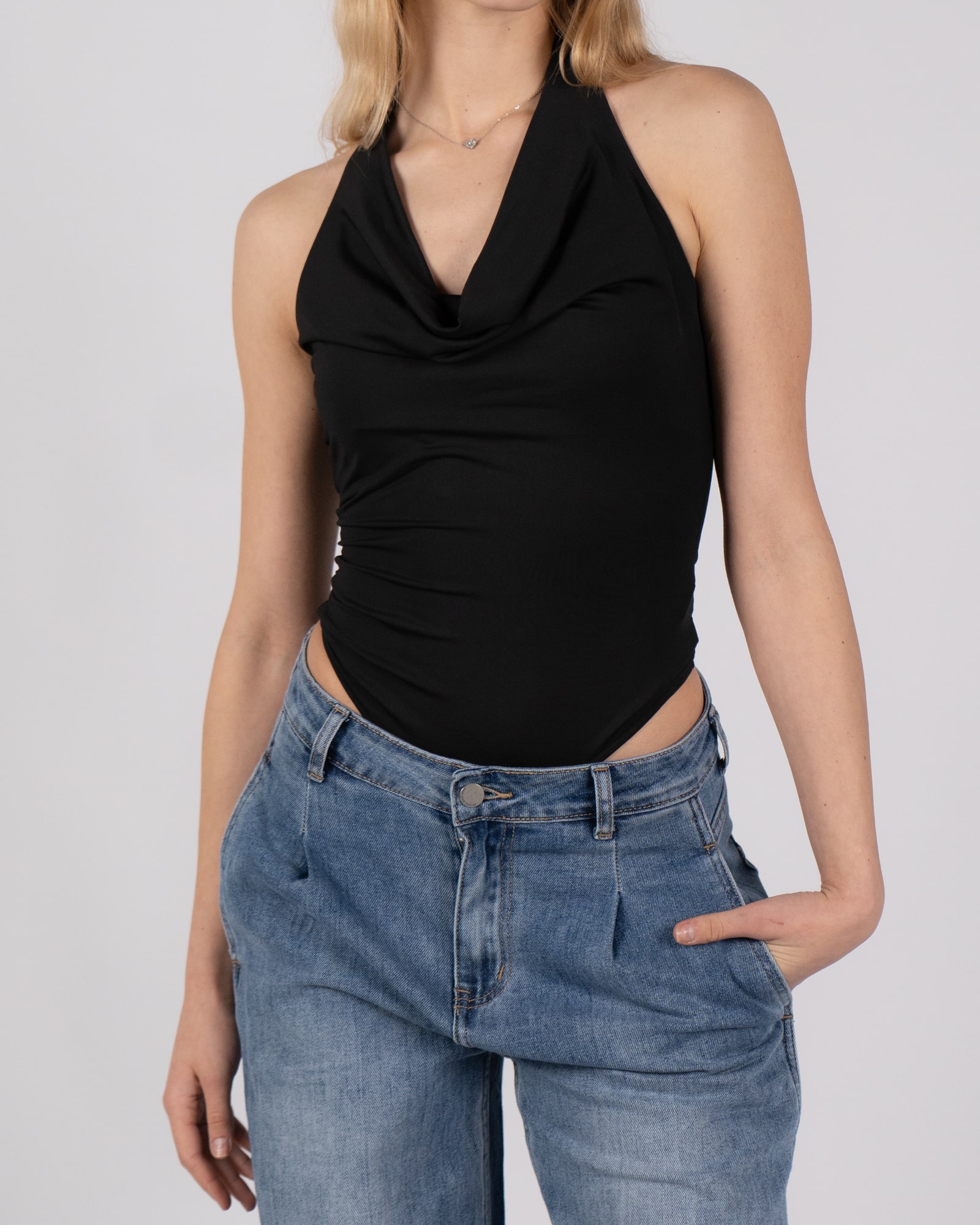 Body con scollo a V  - nero