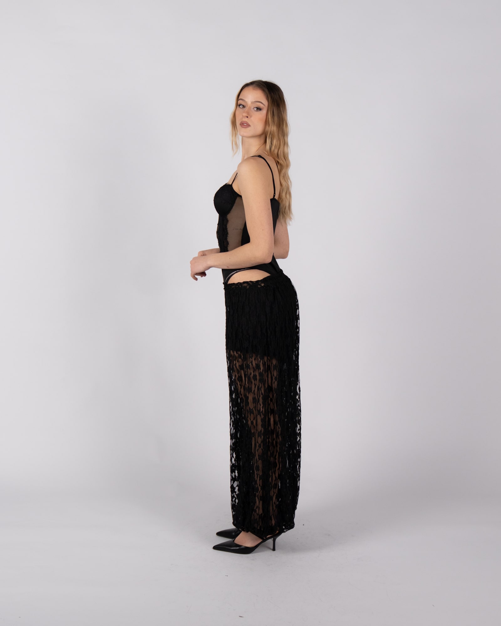 Body in pizzo - nero