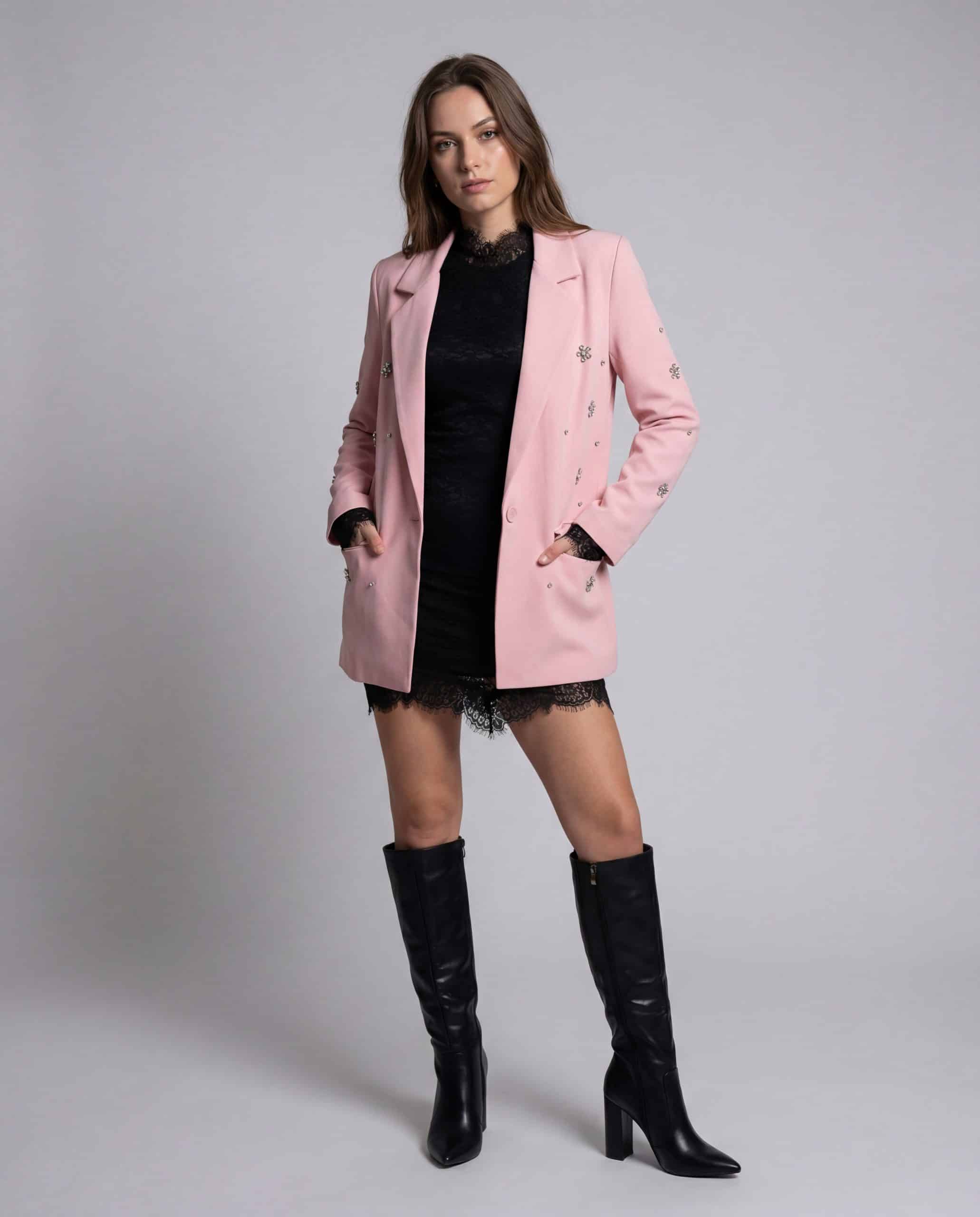 Blazer con strass - rosa