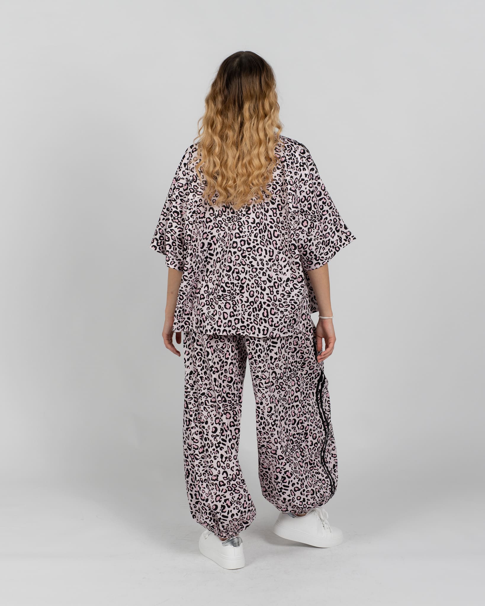 Pantaloni cargo tuta maculato -rosa