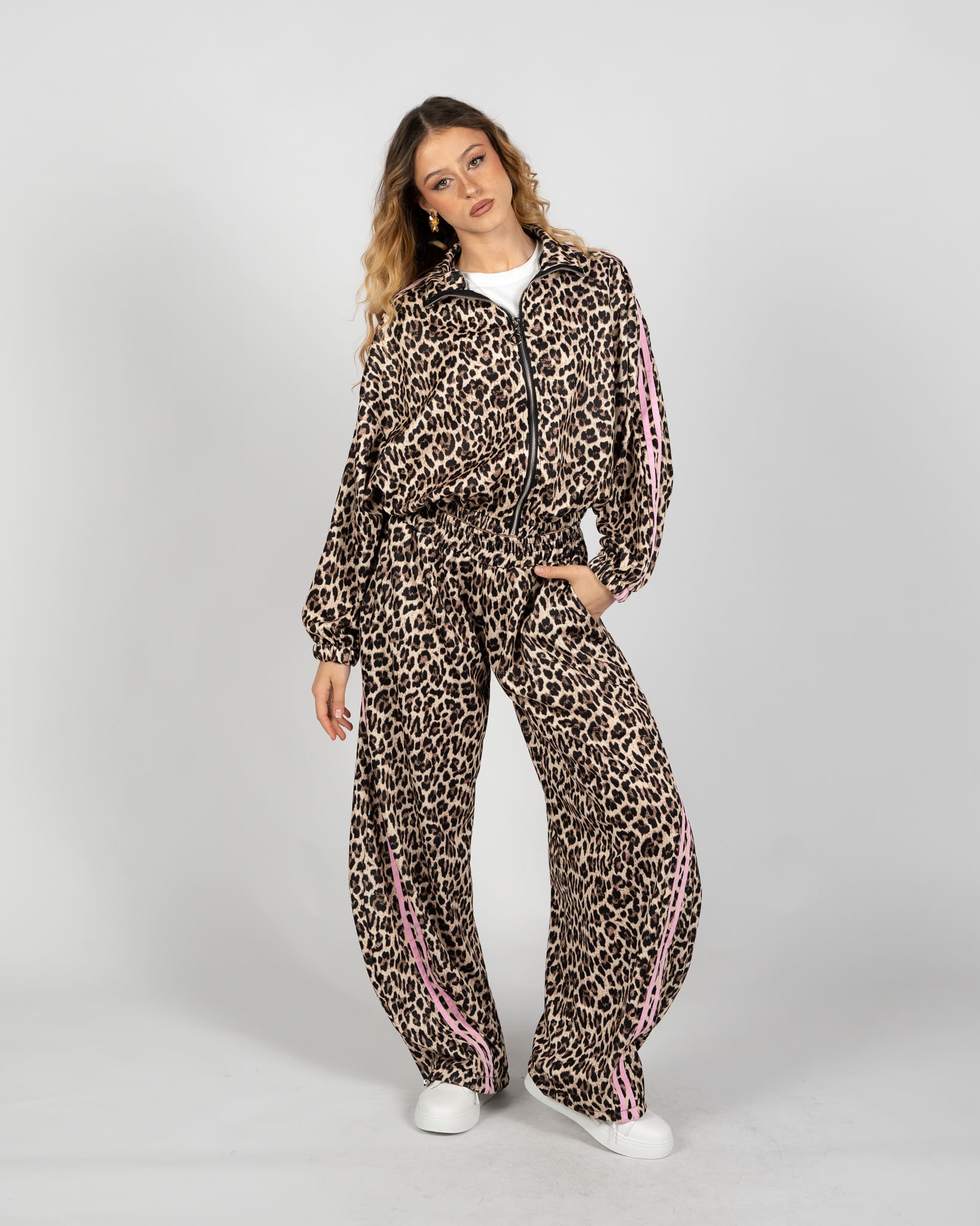 Pantalone cargo tuta maculato - rosa