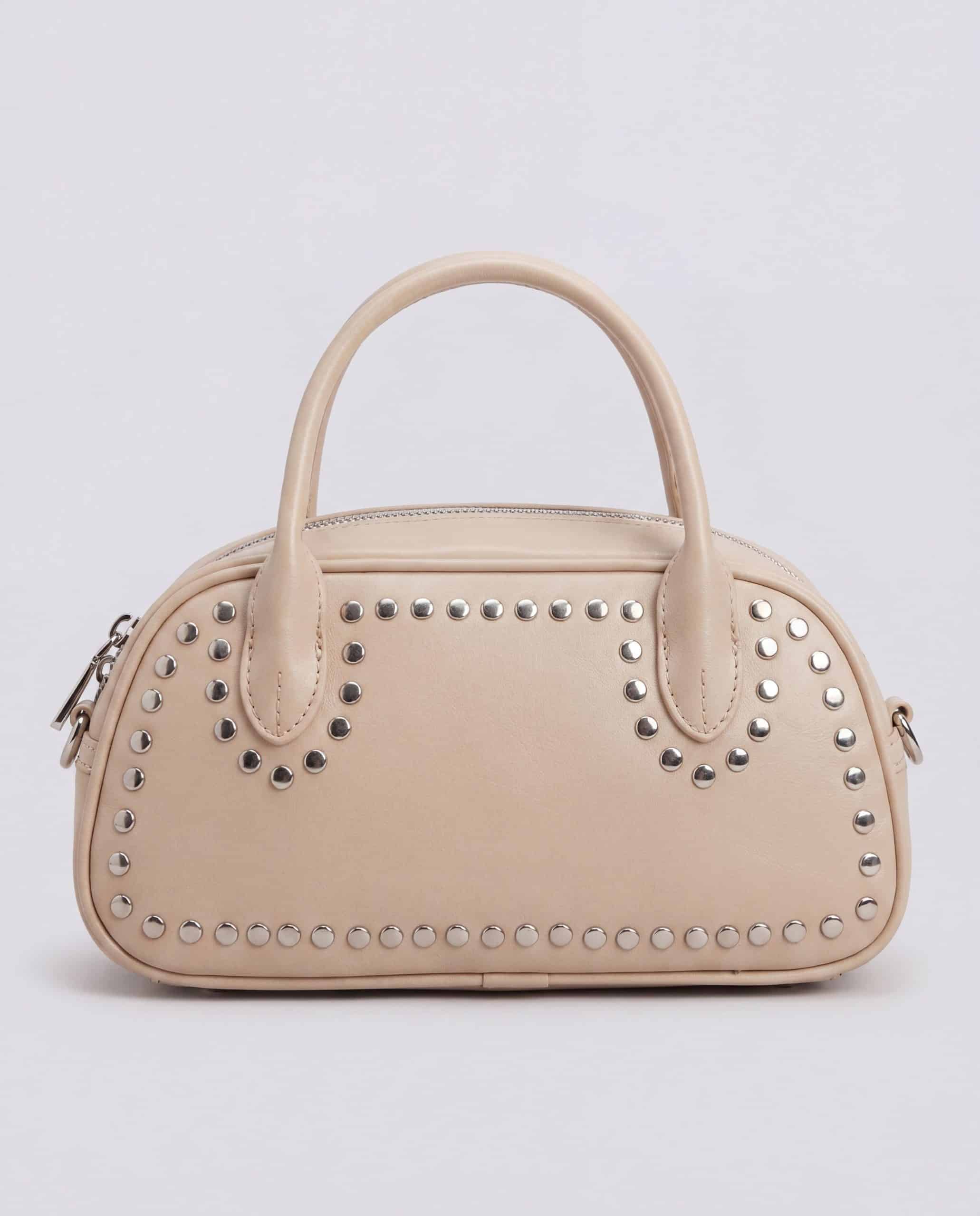 Bauletto con borchie - beige
