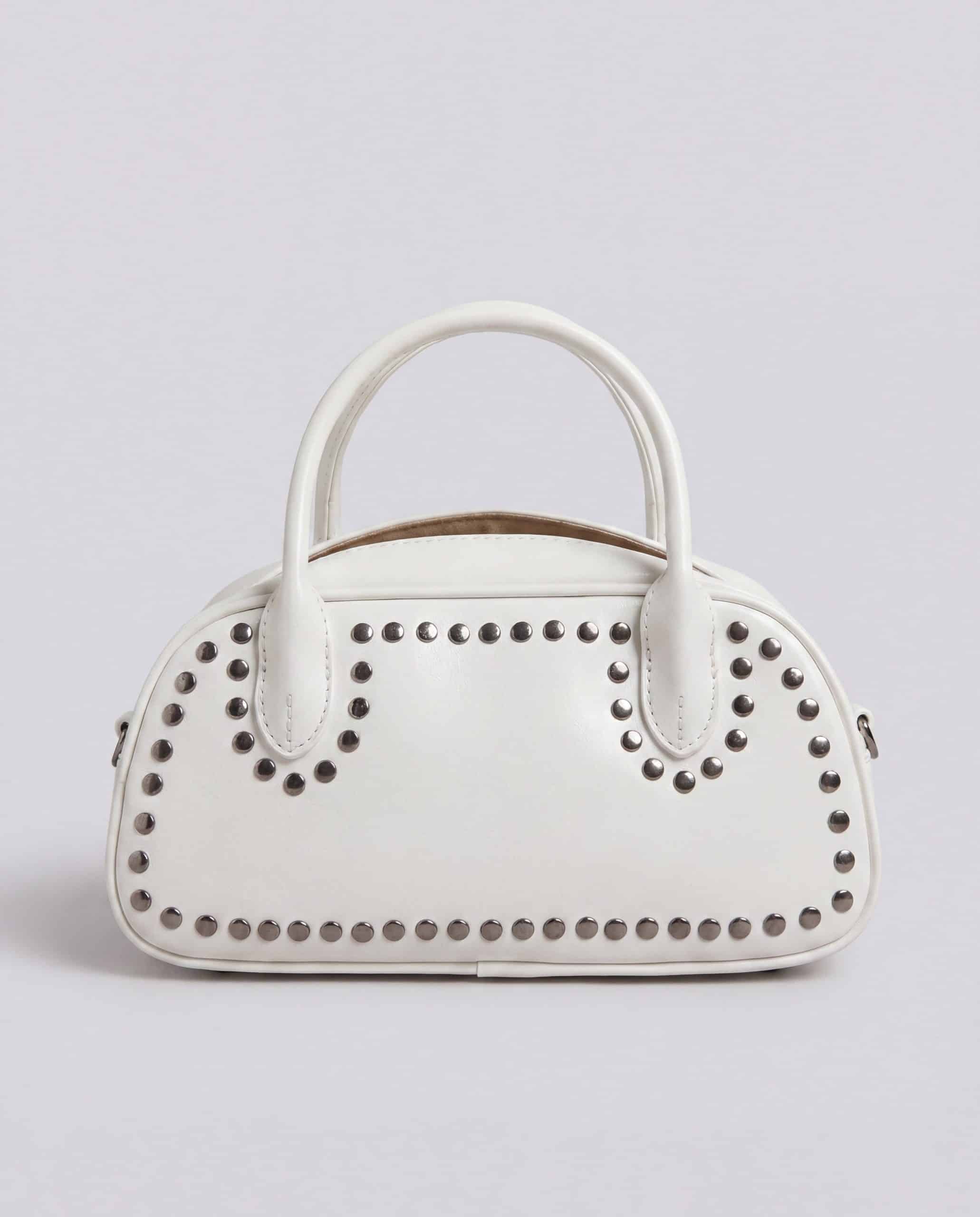 Borsa con borchie - bianco