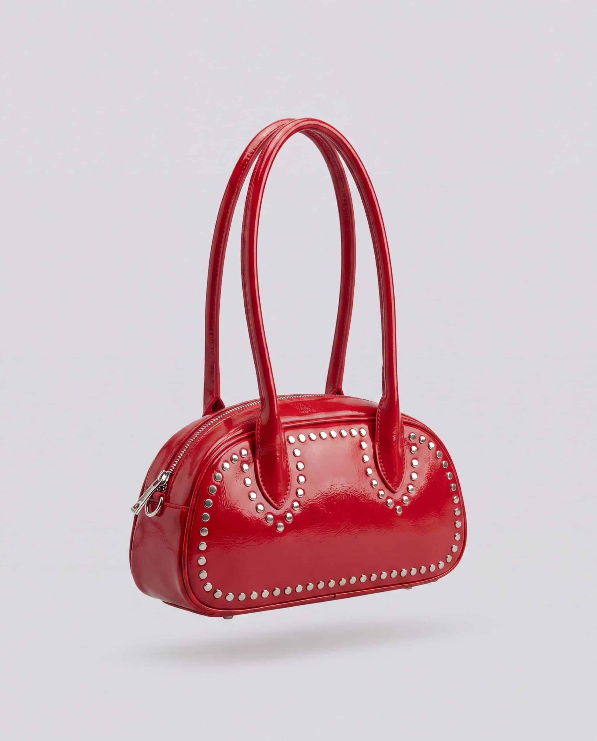 Borsa a spalla a bauletto - rosso