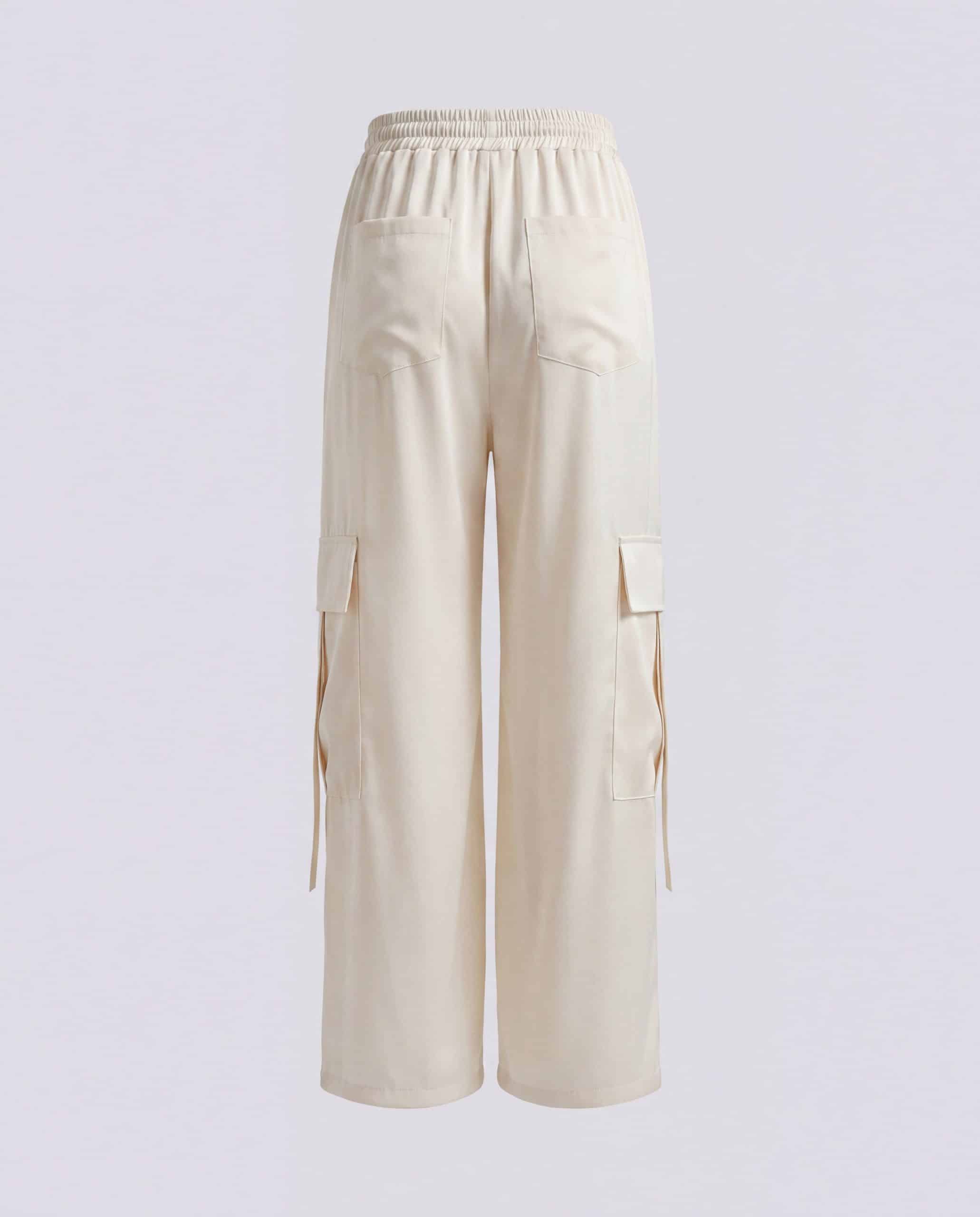 Pantaloni a palazzo con tasconi - beige