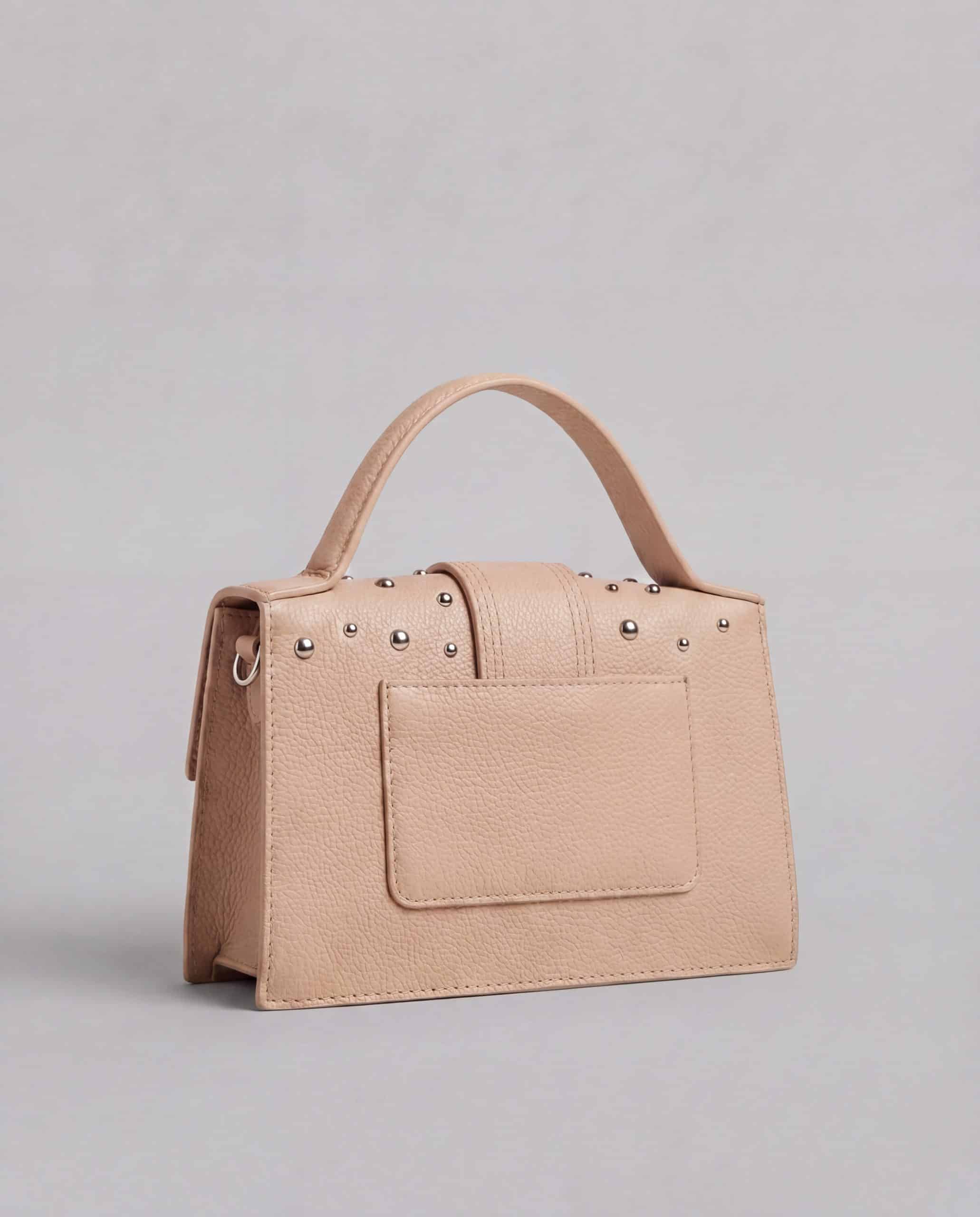 Borsa con borchie - beige
