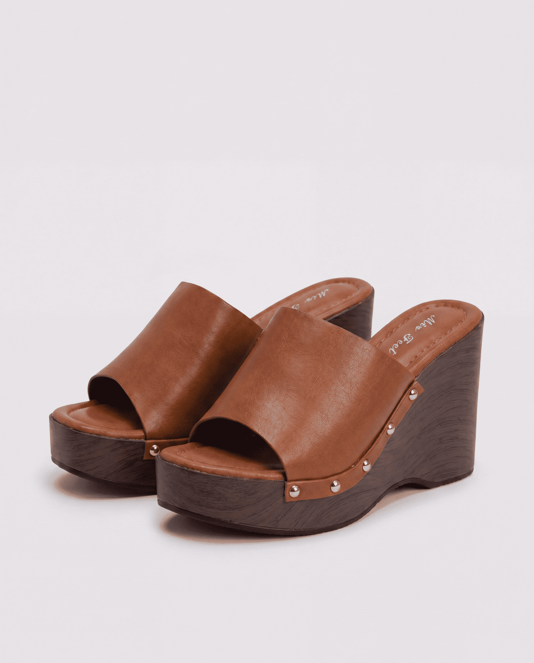 Sabot con zeppa - marrone