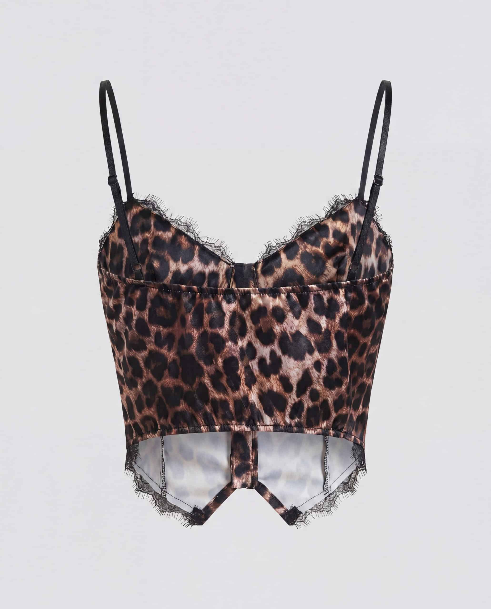 Top corto con scollo a cuore - maculato
