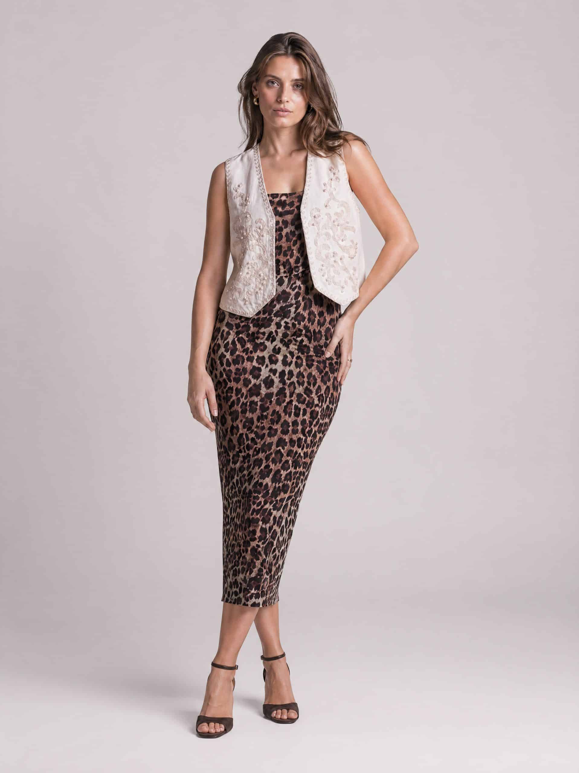 Gilet con ricami - beige