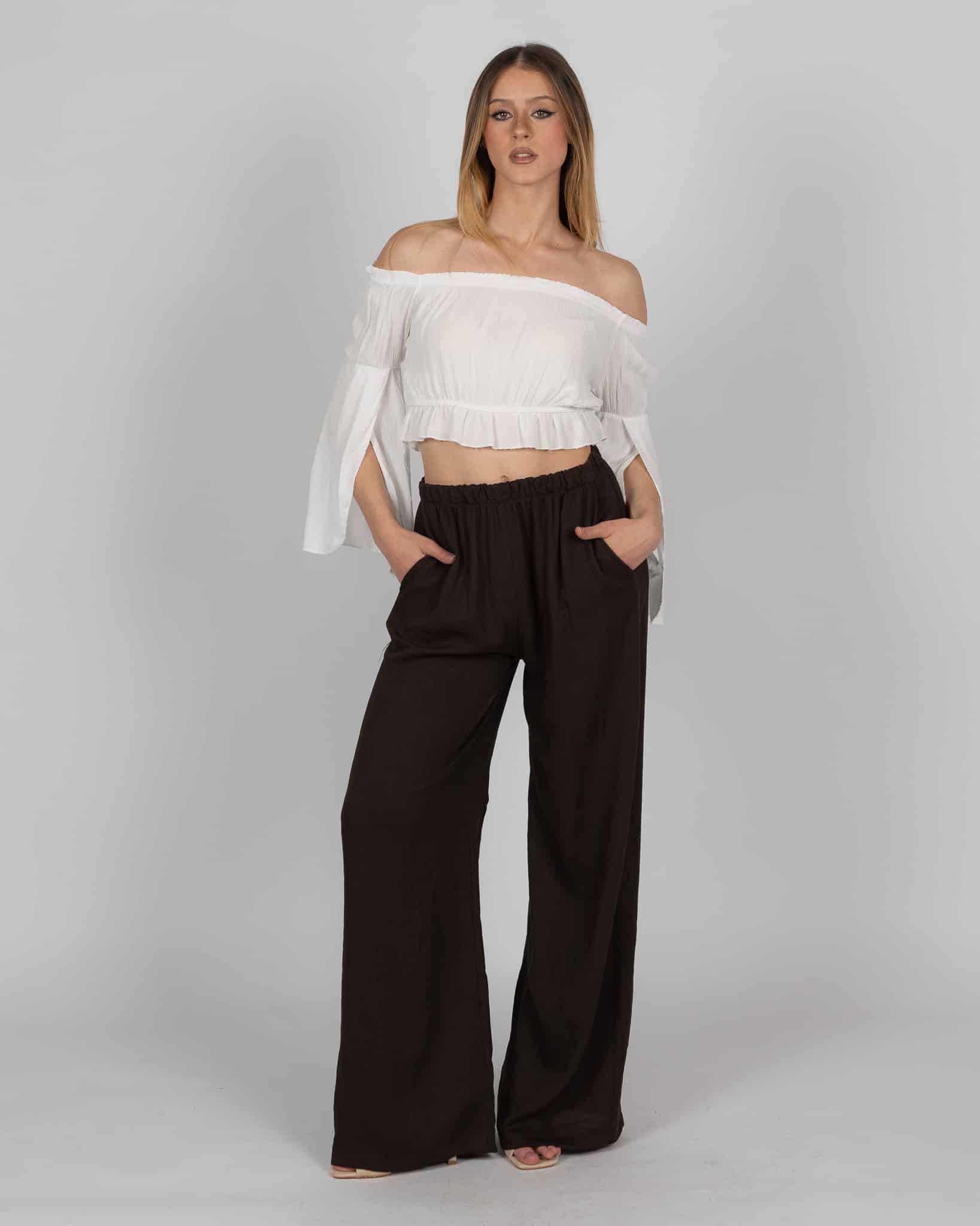 Pantaloni a palazzo - marrone