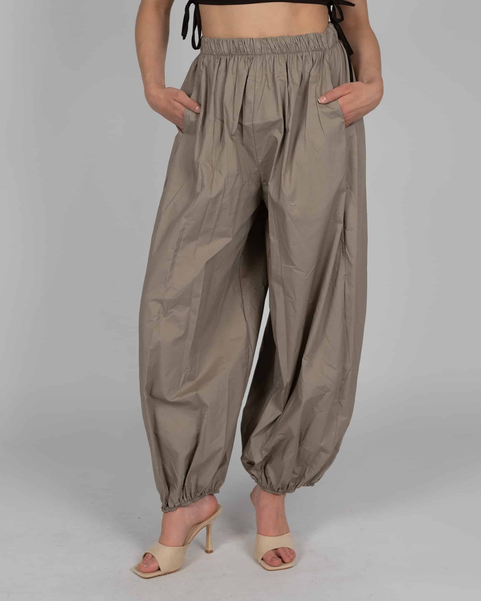 Pantaloni dritto con polsino - fango