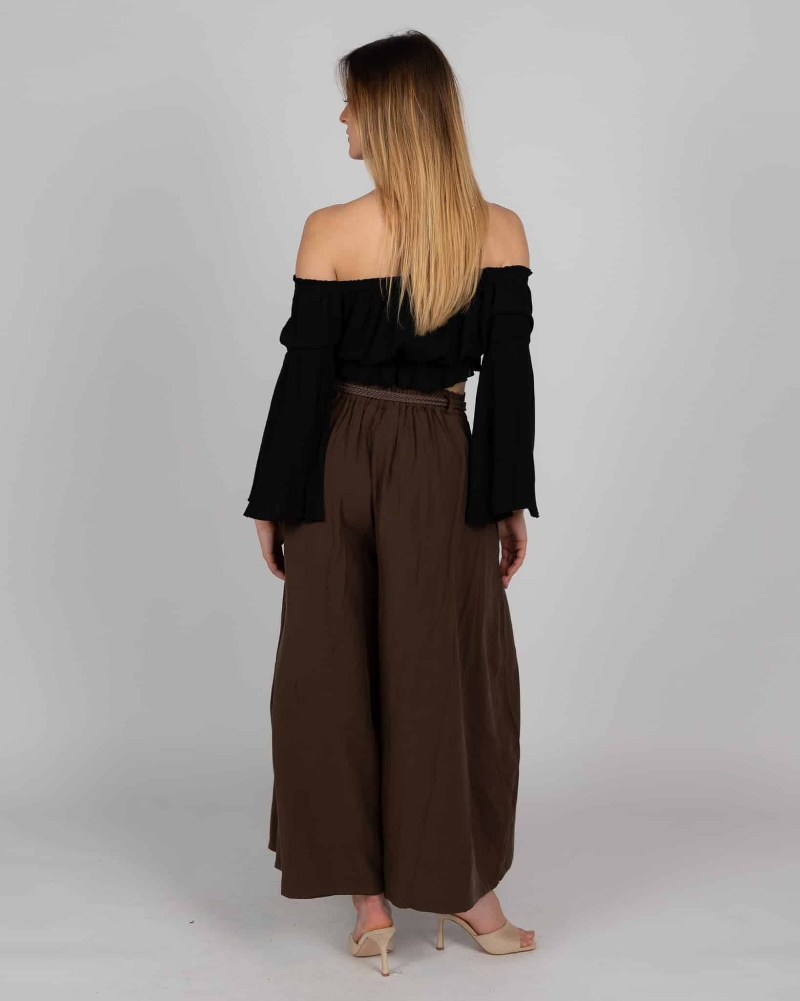 Pantaloni a palazzo - MARRONE