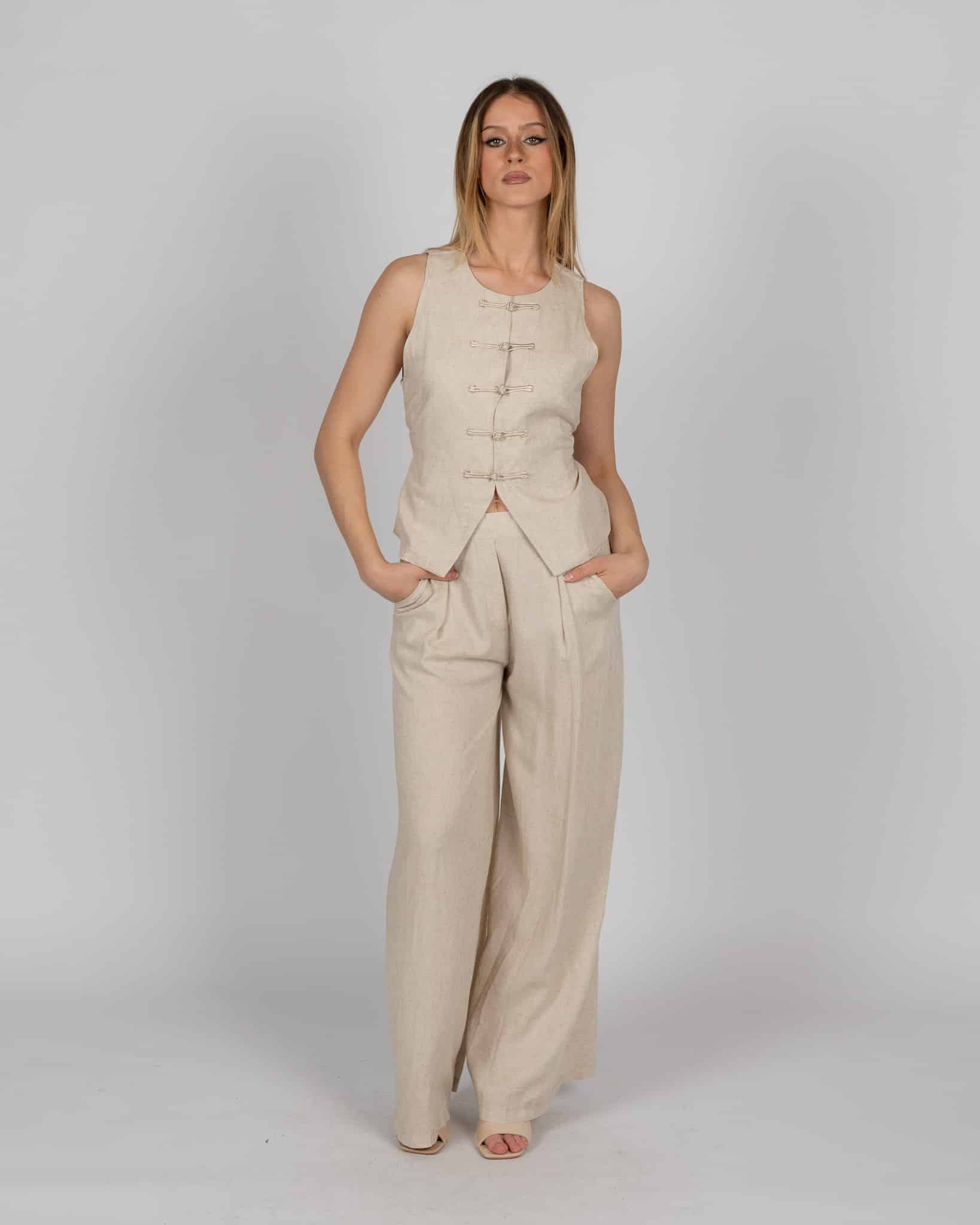 Pantaloni a palazzo - beige