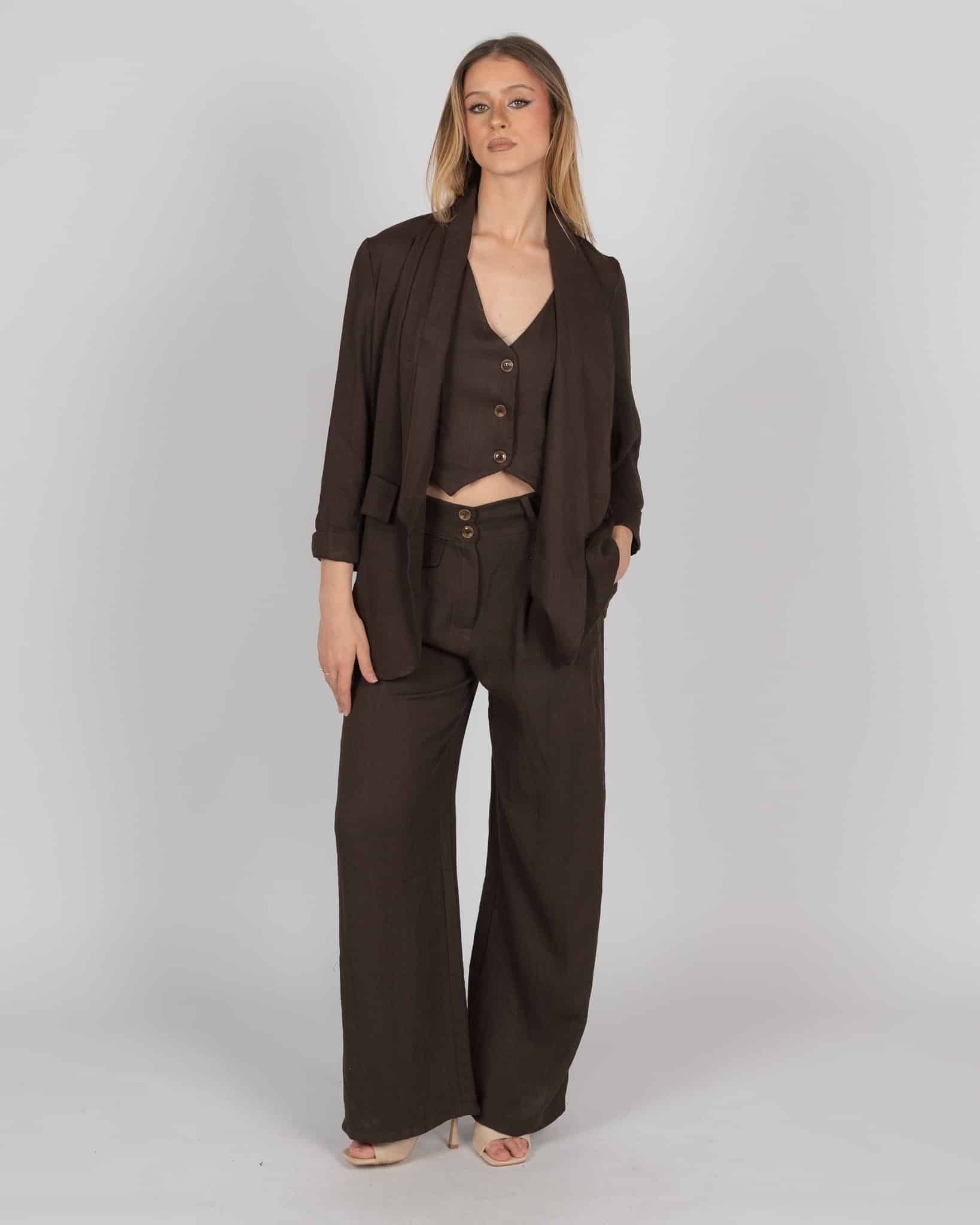 Pantaloni a palazzo - marrone