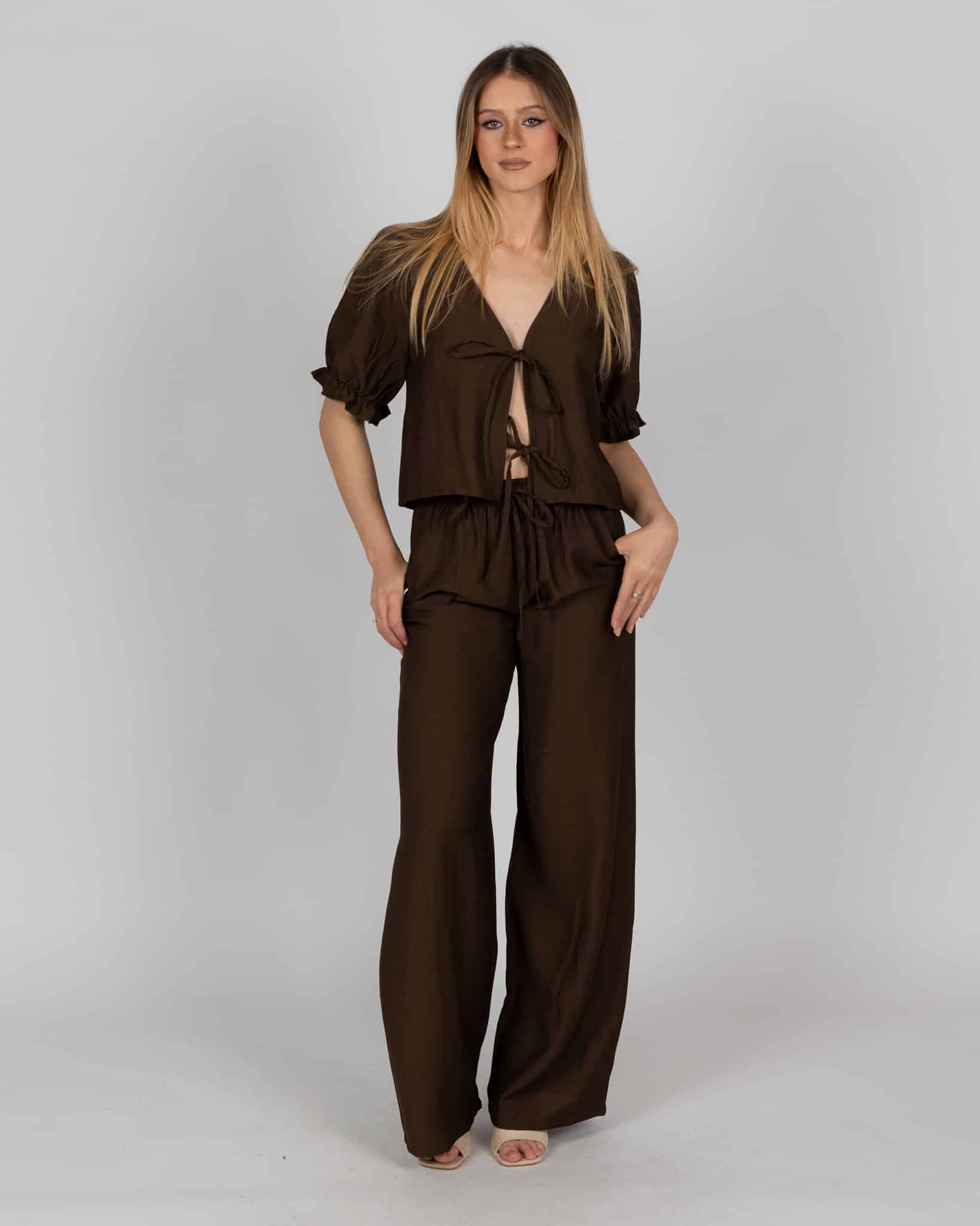 Pantaloni a palazzo - marrone