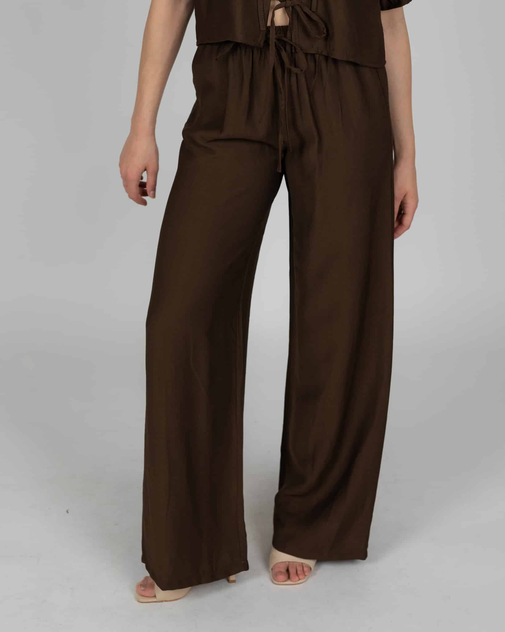 Pantaloni a palazzo - marrone
