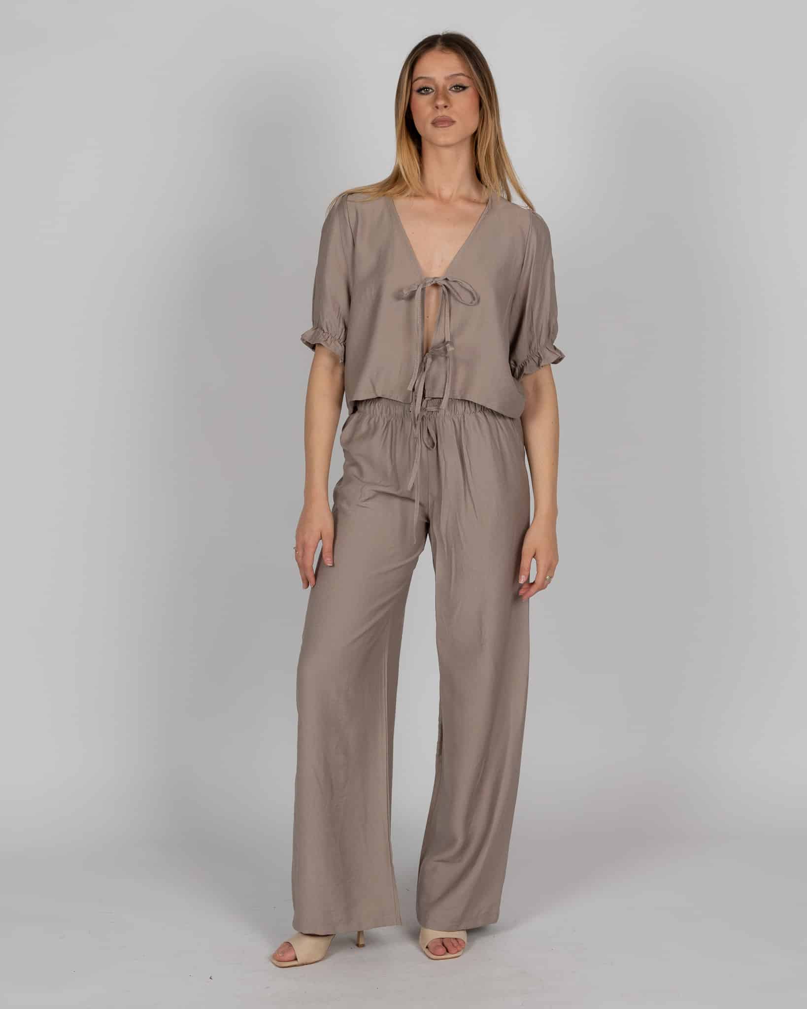 Pantaloni a palazzo - fango