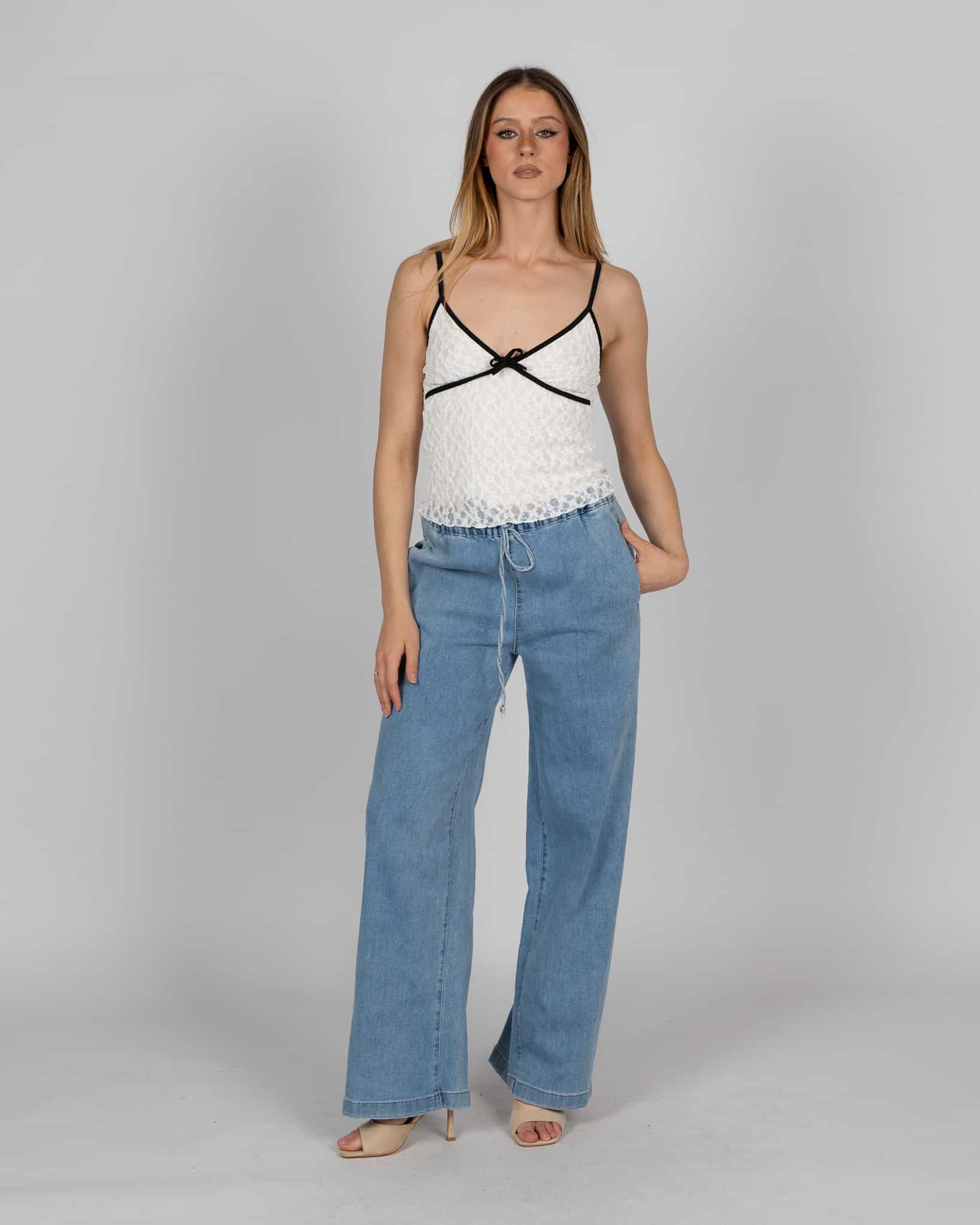 Top in pizzo - bianco