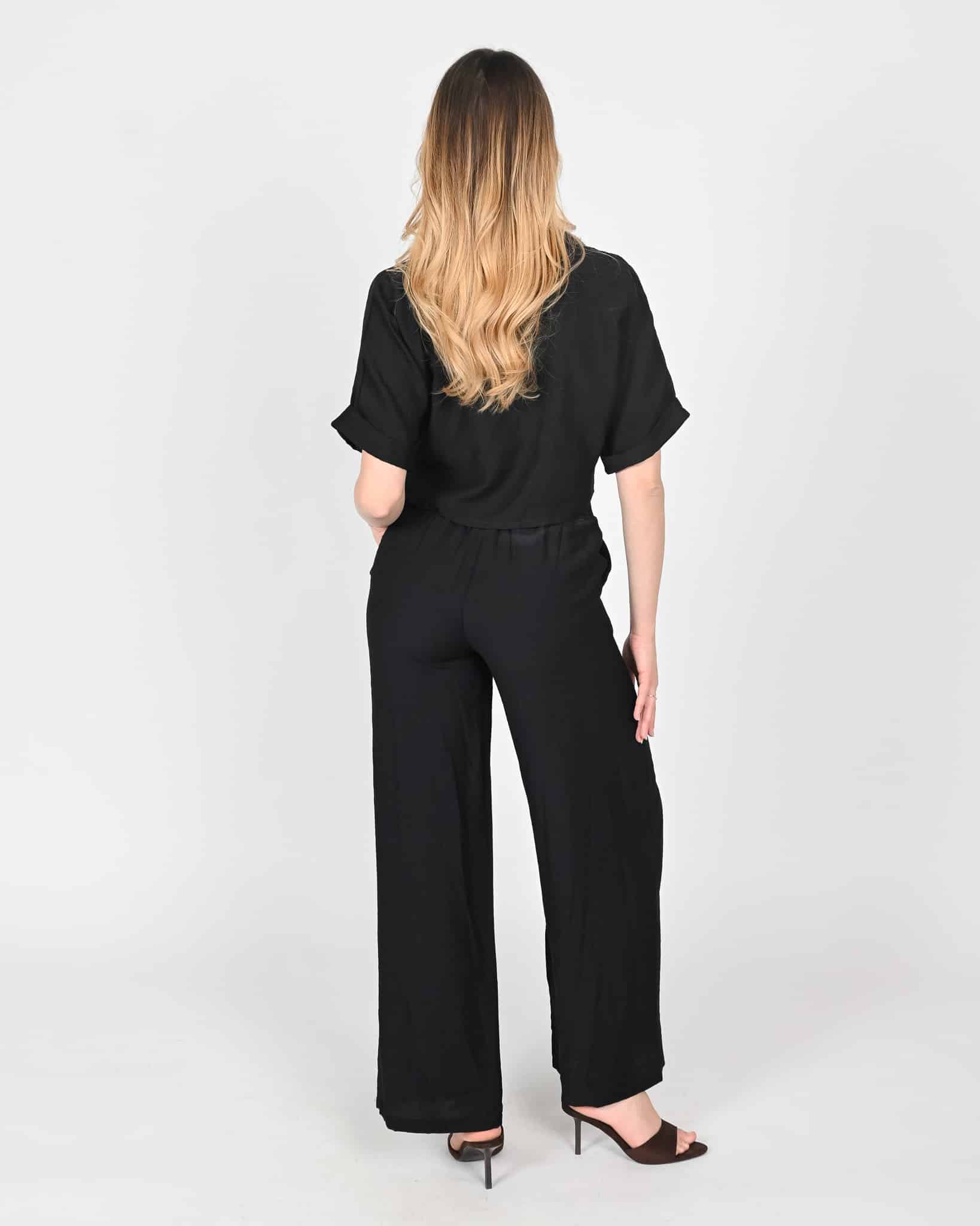Camicia crop - nero