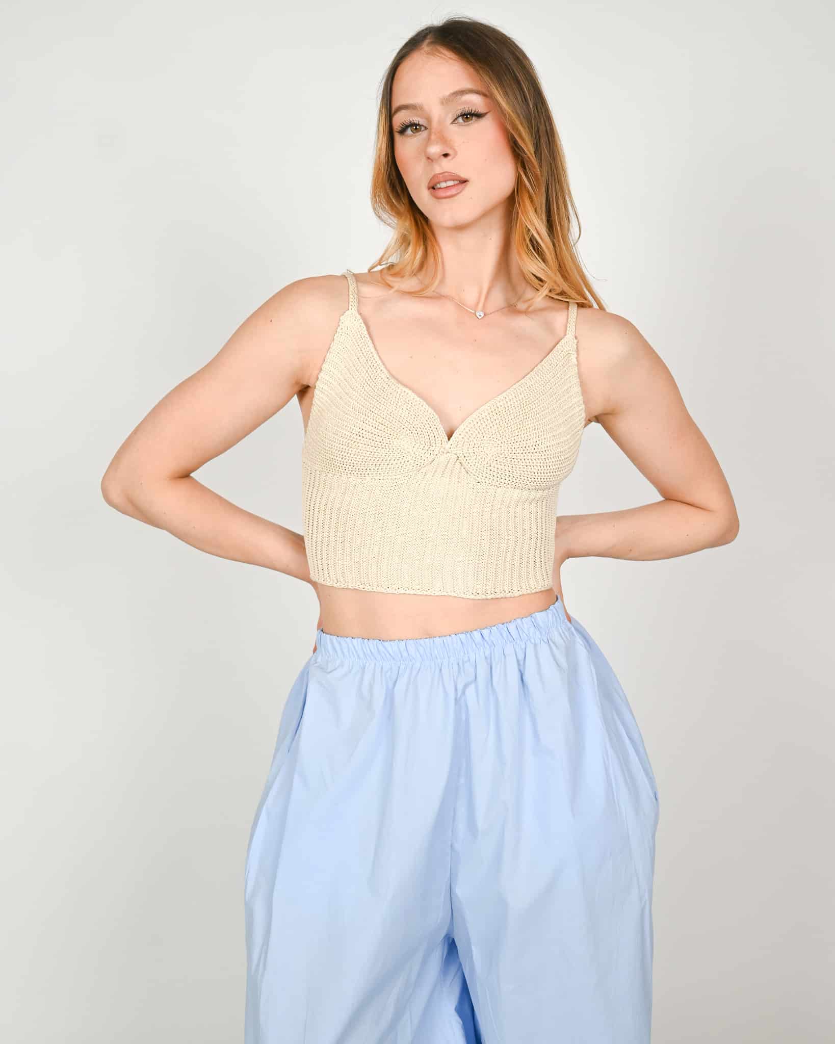 Top in maglia - beige