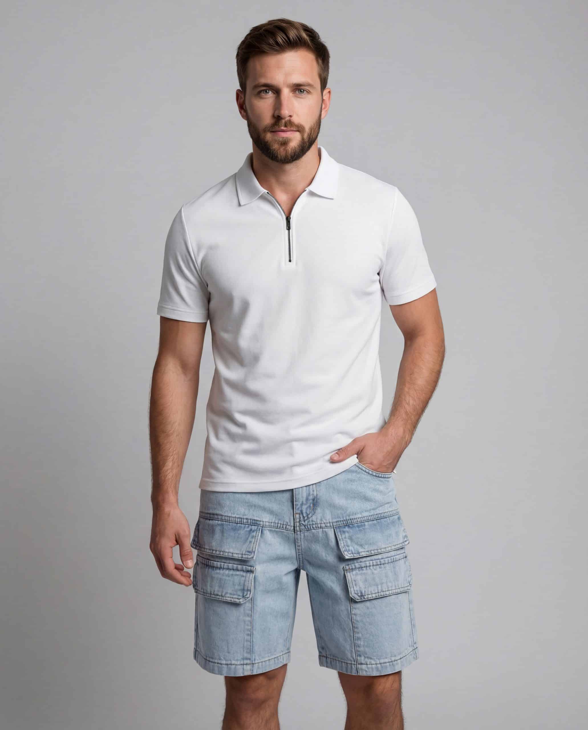 Jeans in denim con tasche - azzurro