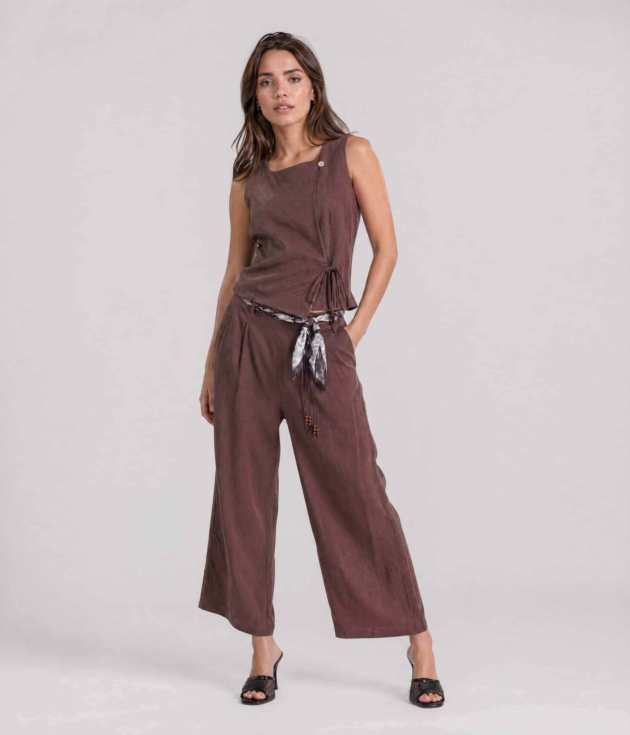 Pantaloni a palazzo -marrone