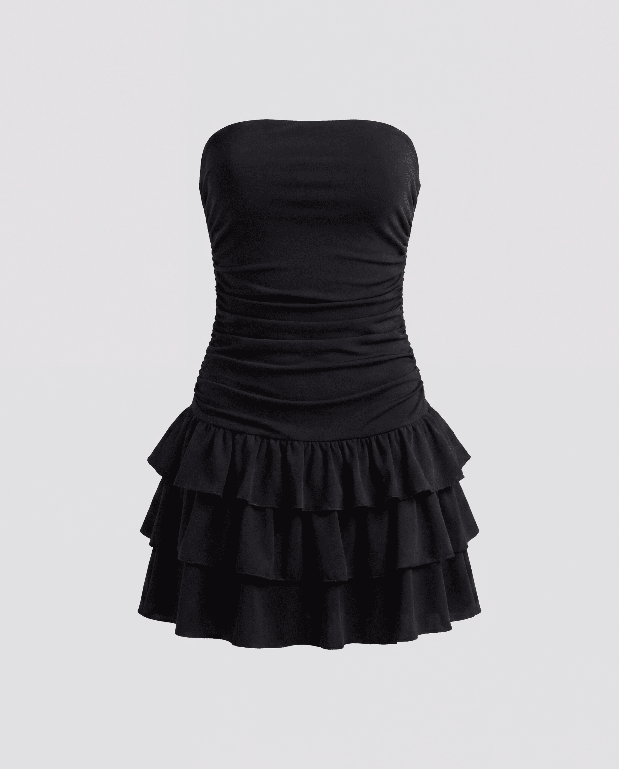 Abito con balze - nero