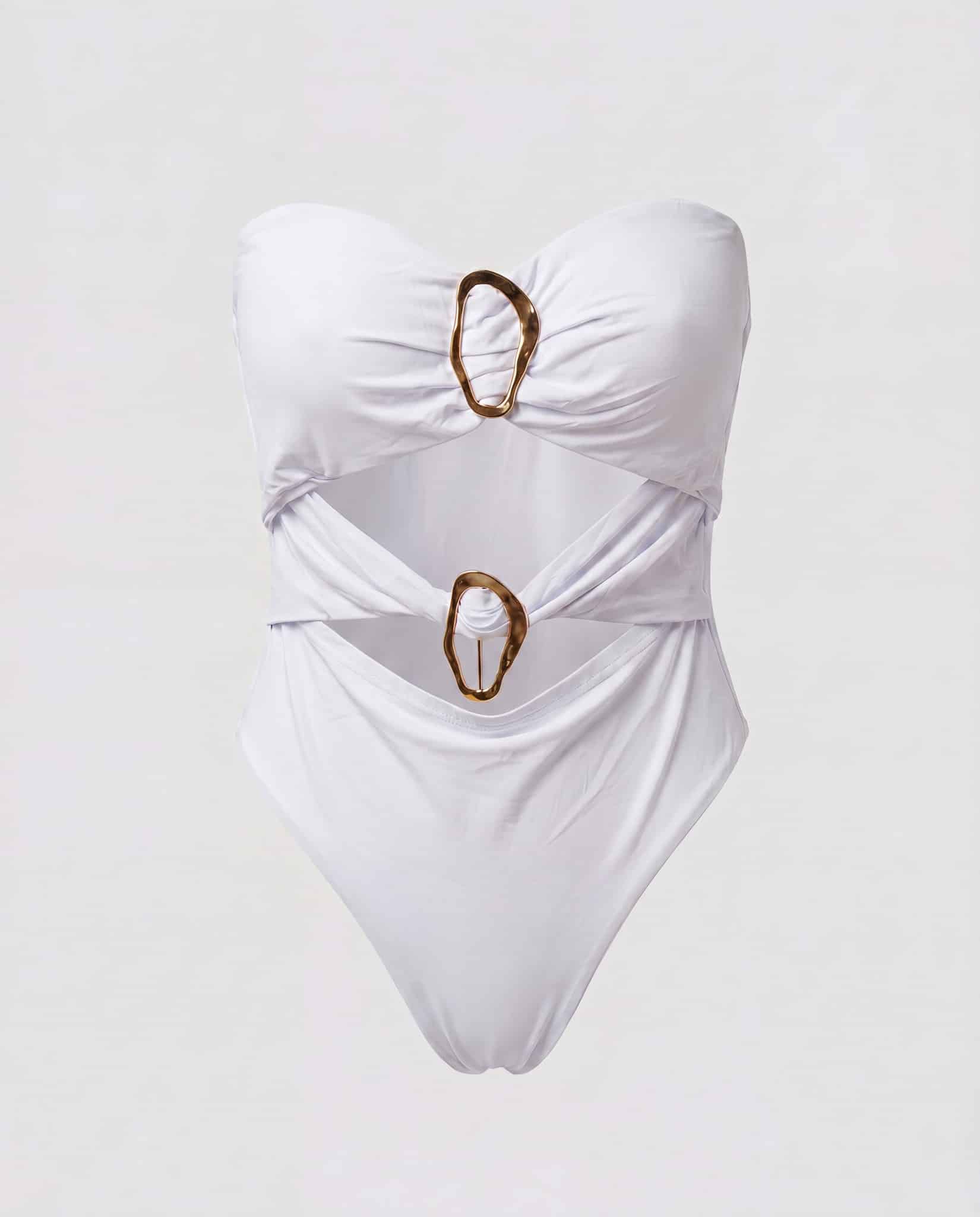 Body con anelli - bianco