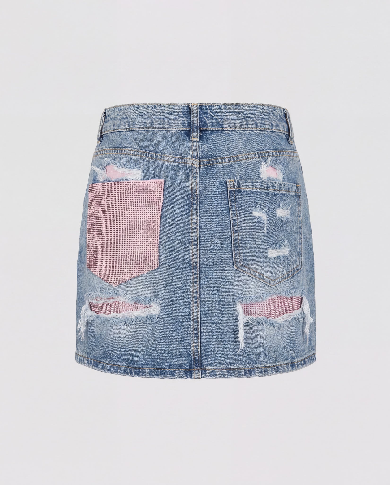 Gonna con tasca in strass - jeans
