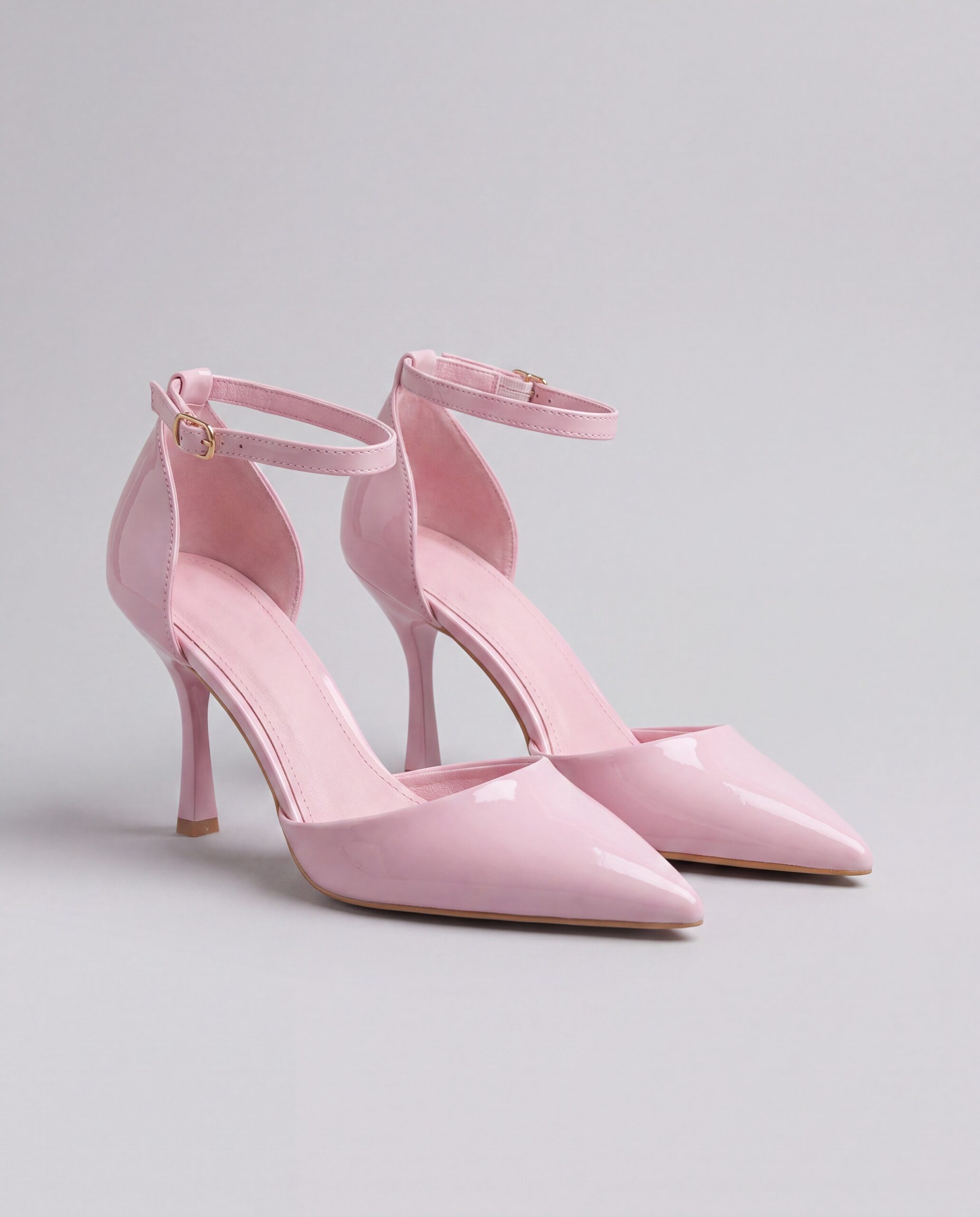 Decolletè lucida con cinturino - rosa