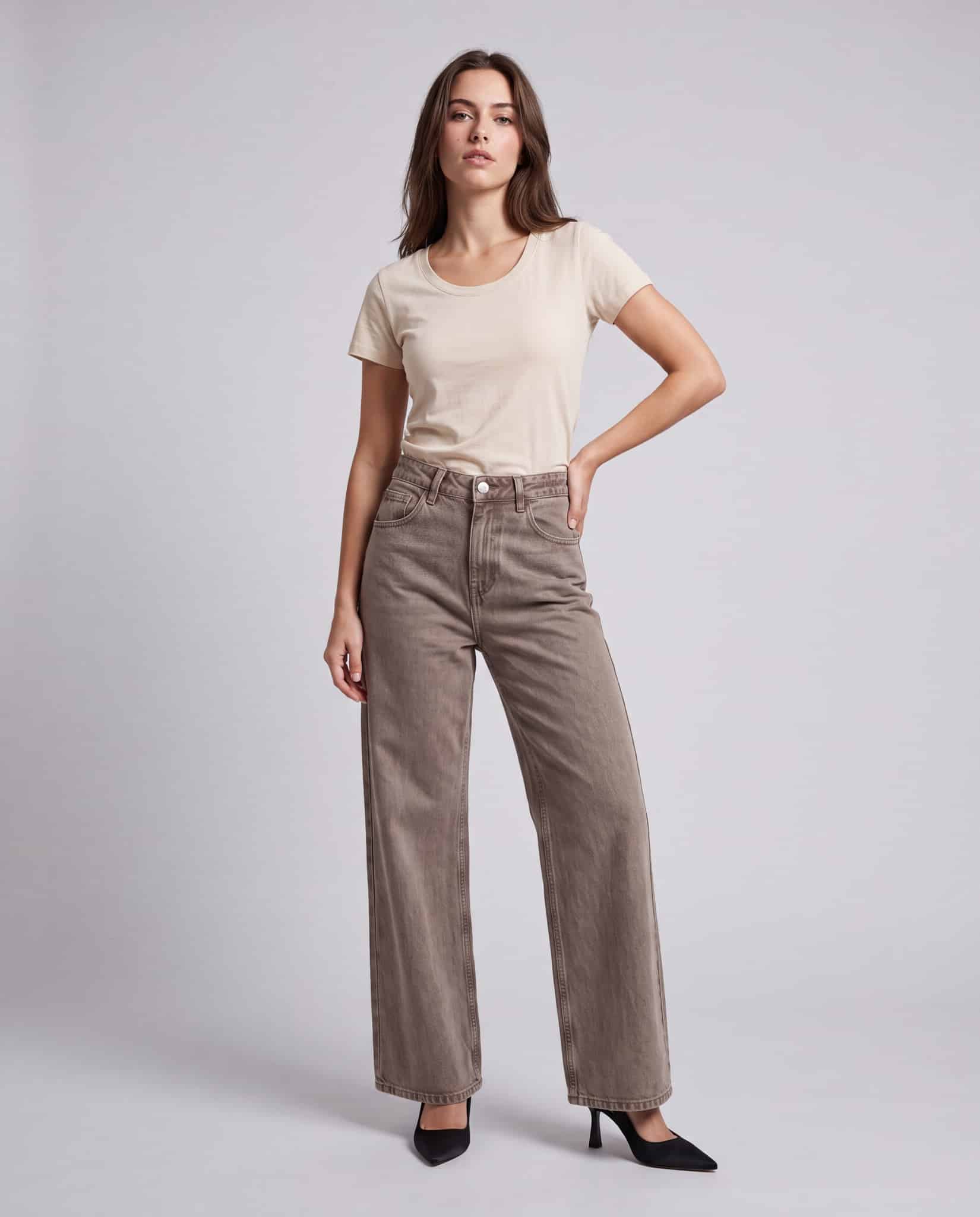 Jeans a palazzo - verde
