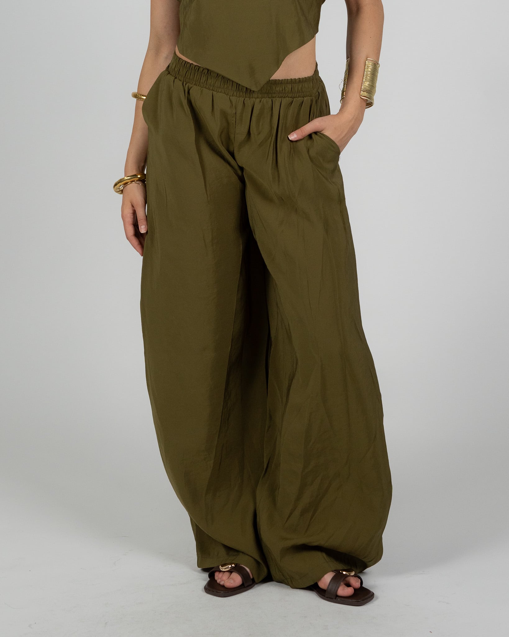 Pantaloni a palazzo - VERDE