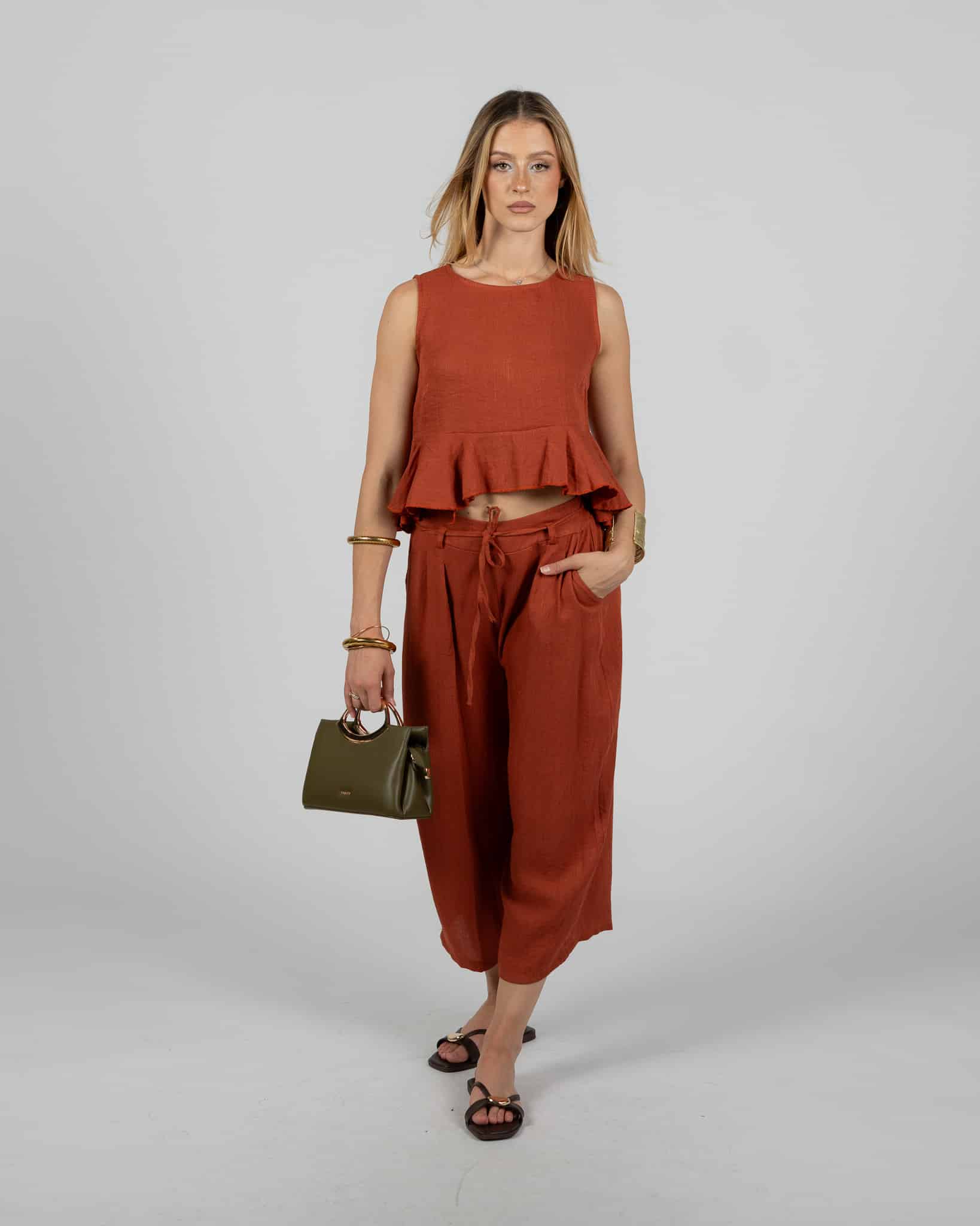 Pantaloni culotte - cammello