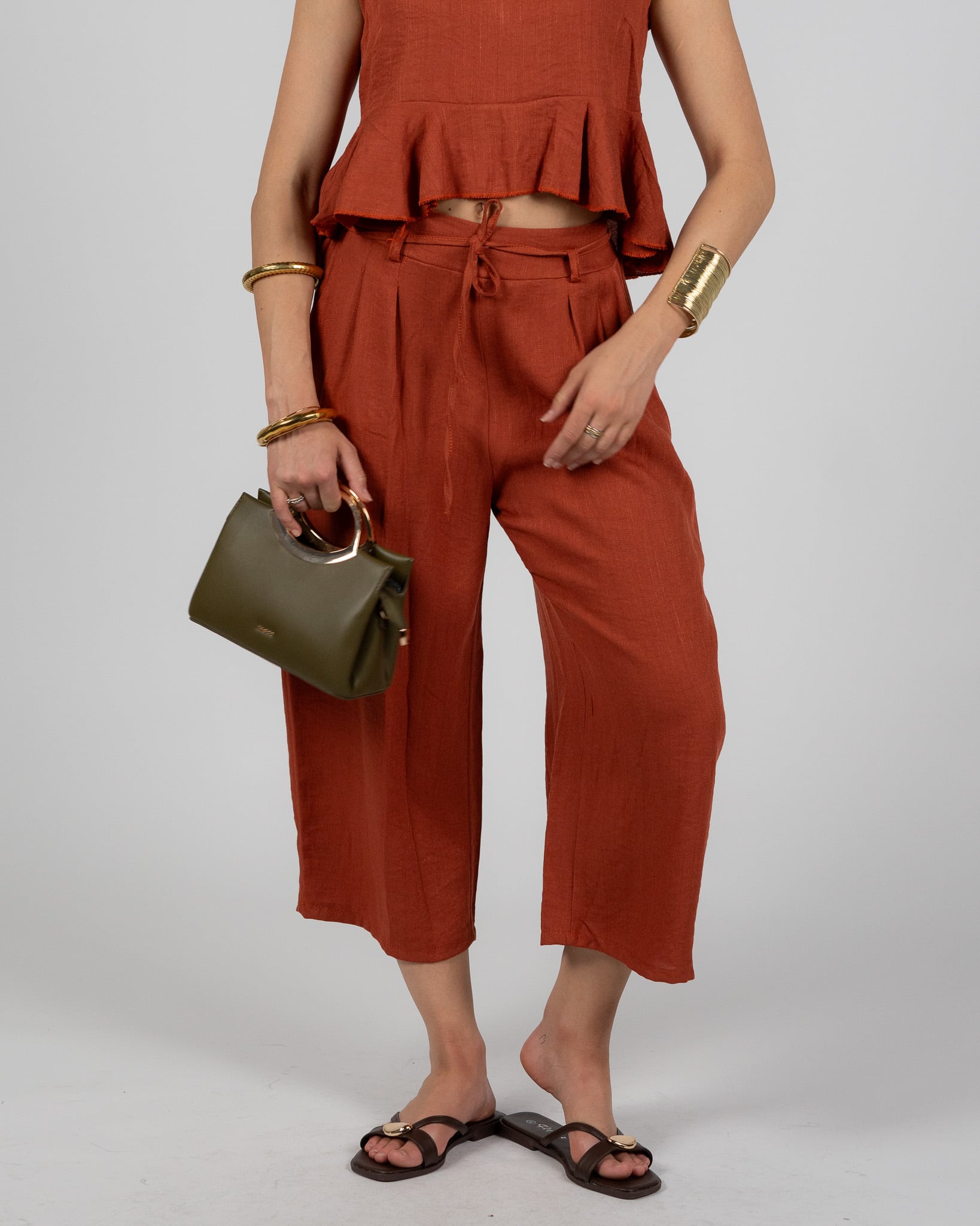 Pantaloni culotte - cammello