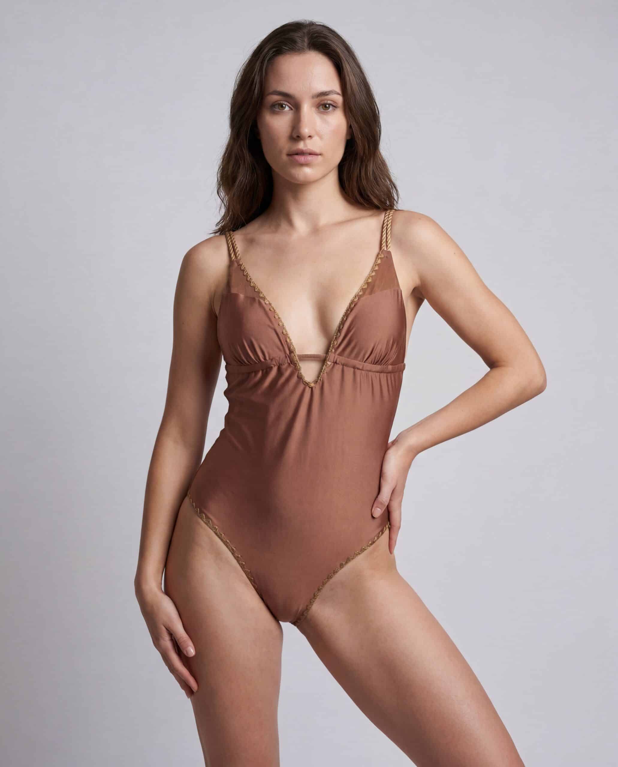 Bikini intero - cammello